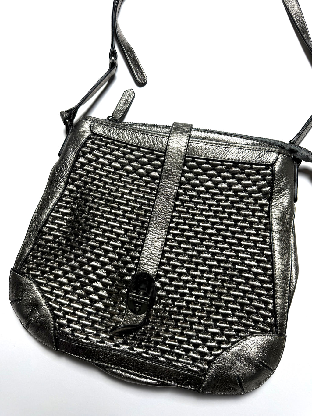 Burberry Platinum Woven Cross Bag 2010s