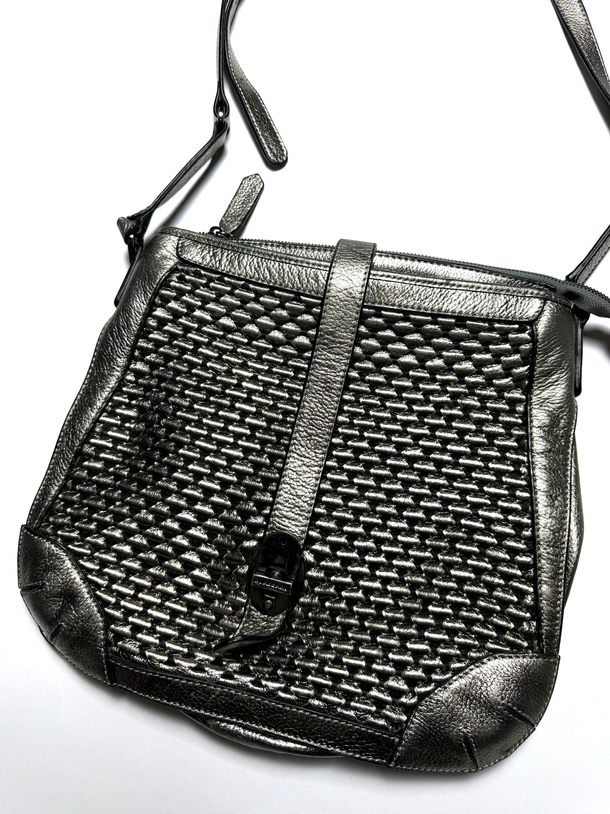 Burberry Platinum Woven Cross Bag 2010s
