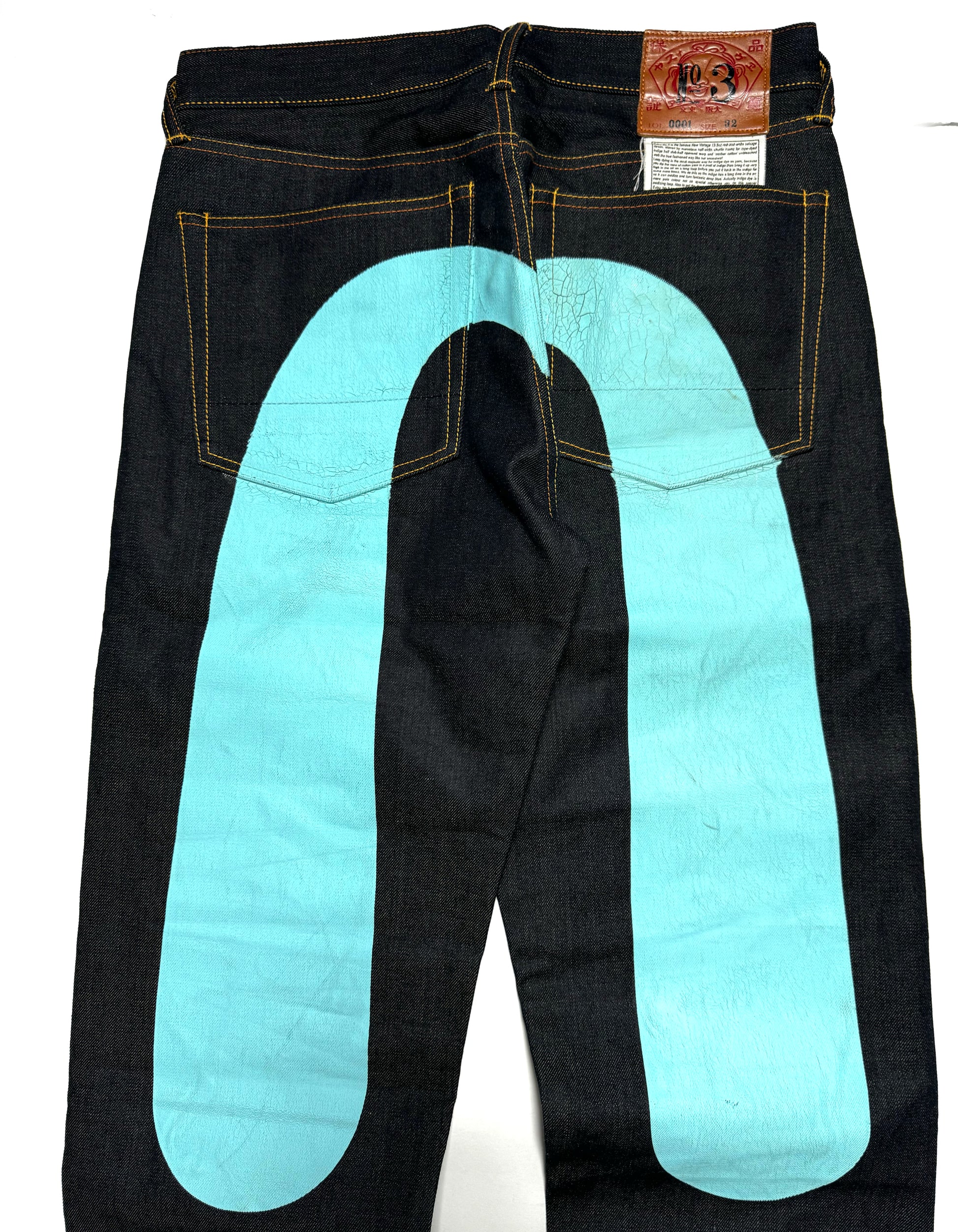 Evisu No.3 Baby Blue Daicock Raw Denim Jean