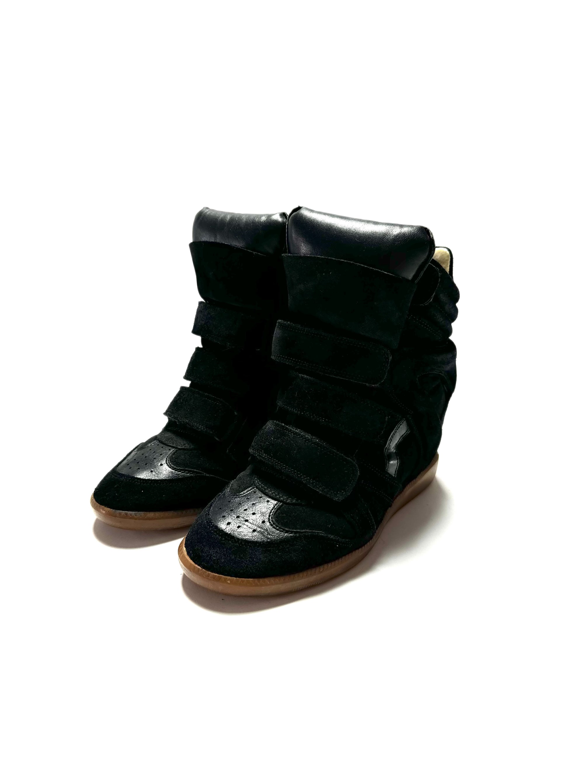 Isabel Marant Bekett Wedge Black Suede Sneaker