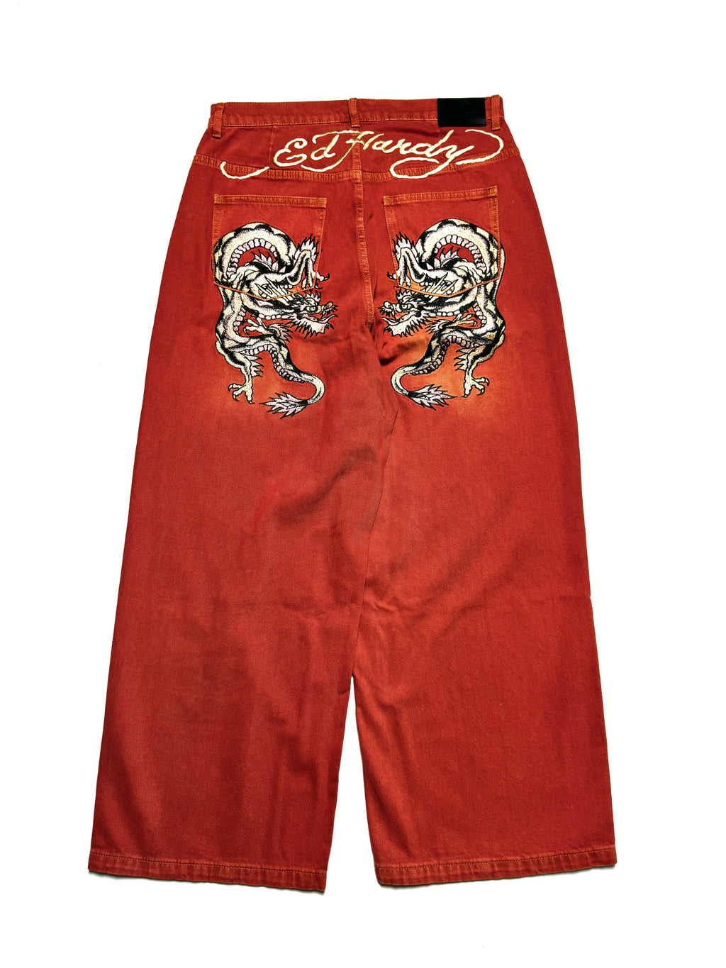 Ed Hardy Orange Dragon Embroidery Pant
