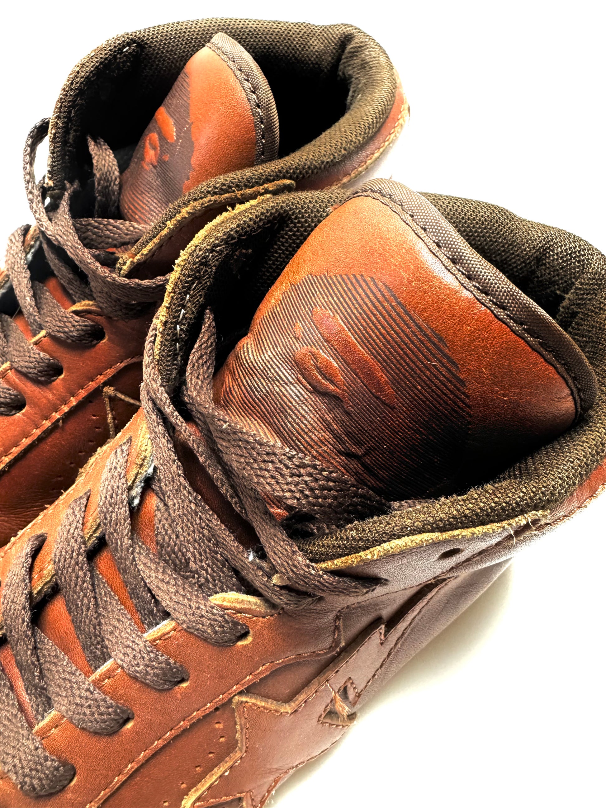 BAPE Oil Brown Leather Skullsta 2012