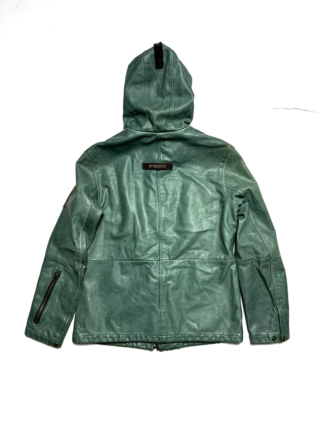 Avirex Green Leather Pilot Fly Jacket