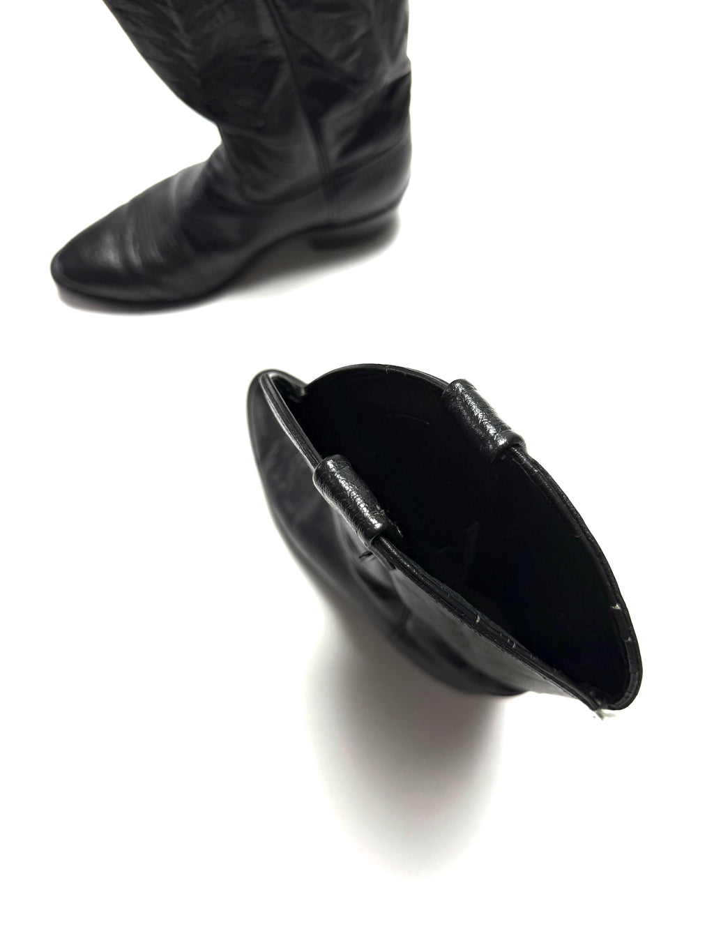 Dan Post Vintage Black Leather Cowboy Boots