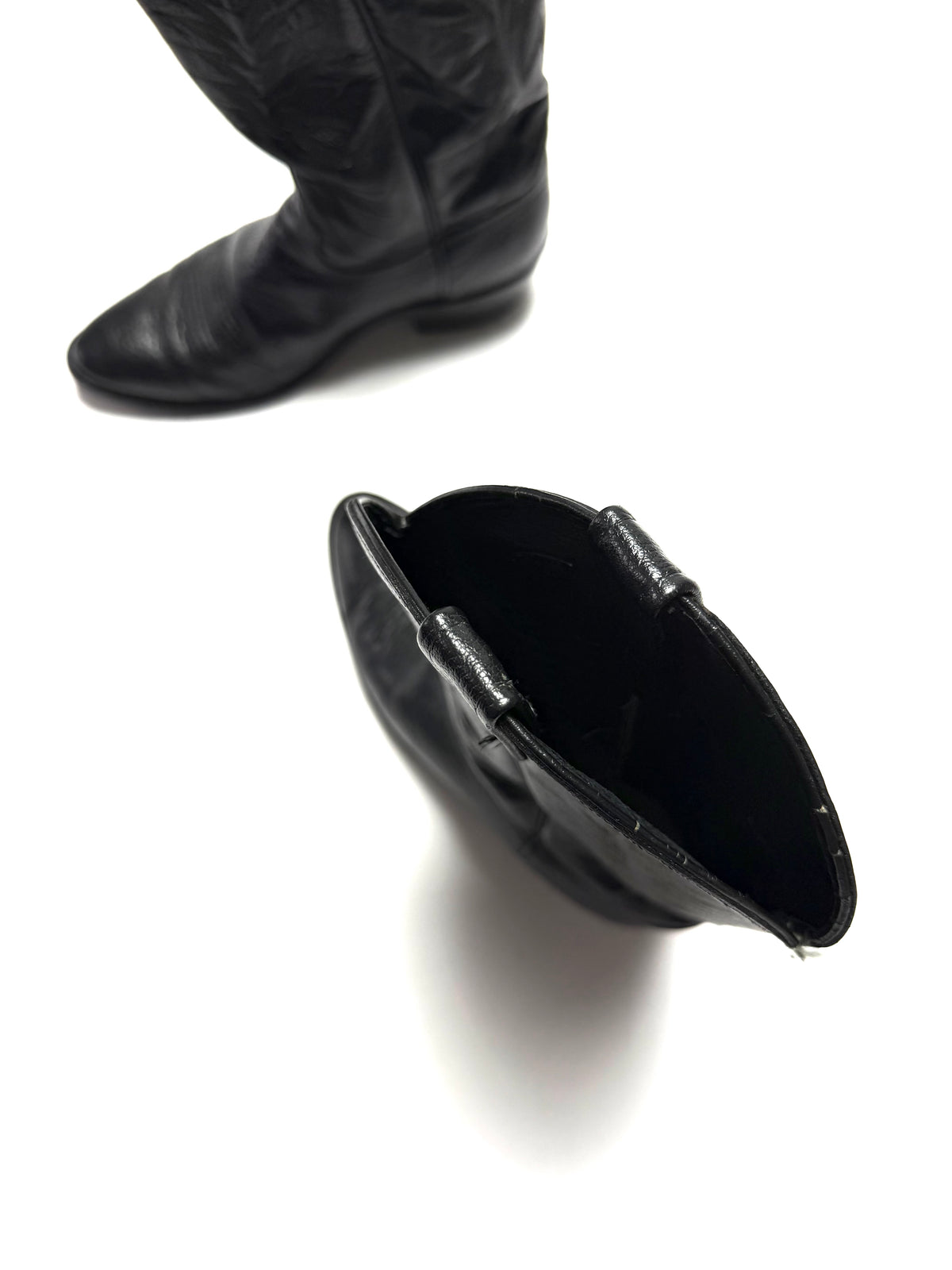 Dan Post Vintage Black Leather Cowboy Boots