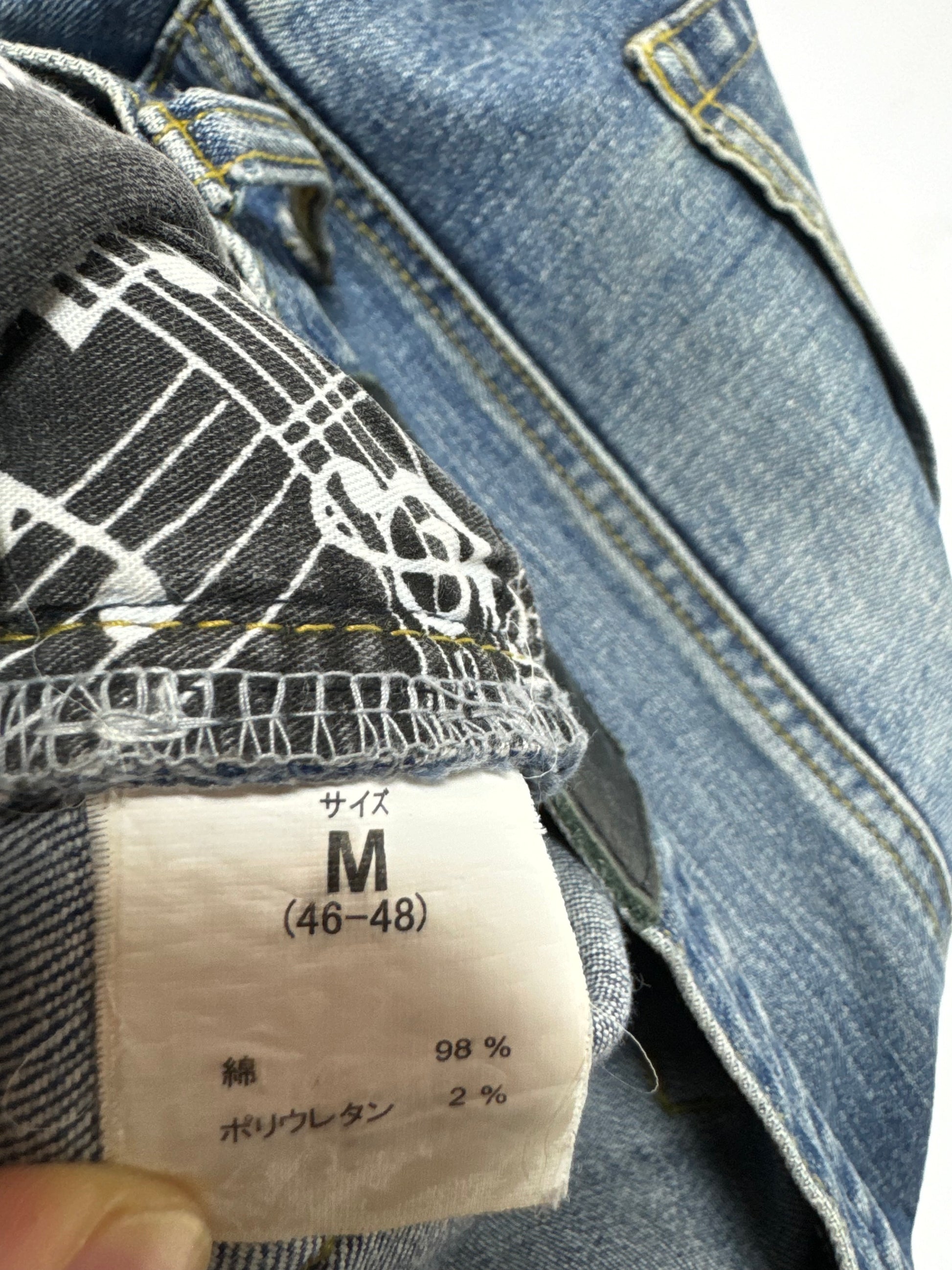 Number Nine x Loveless Guild Prime Music Symbols Patch Distressed Jean