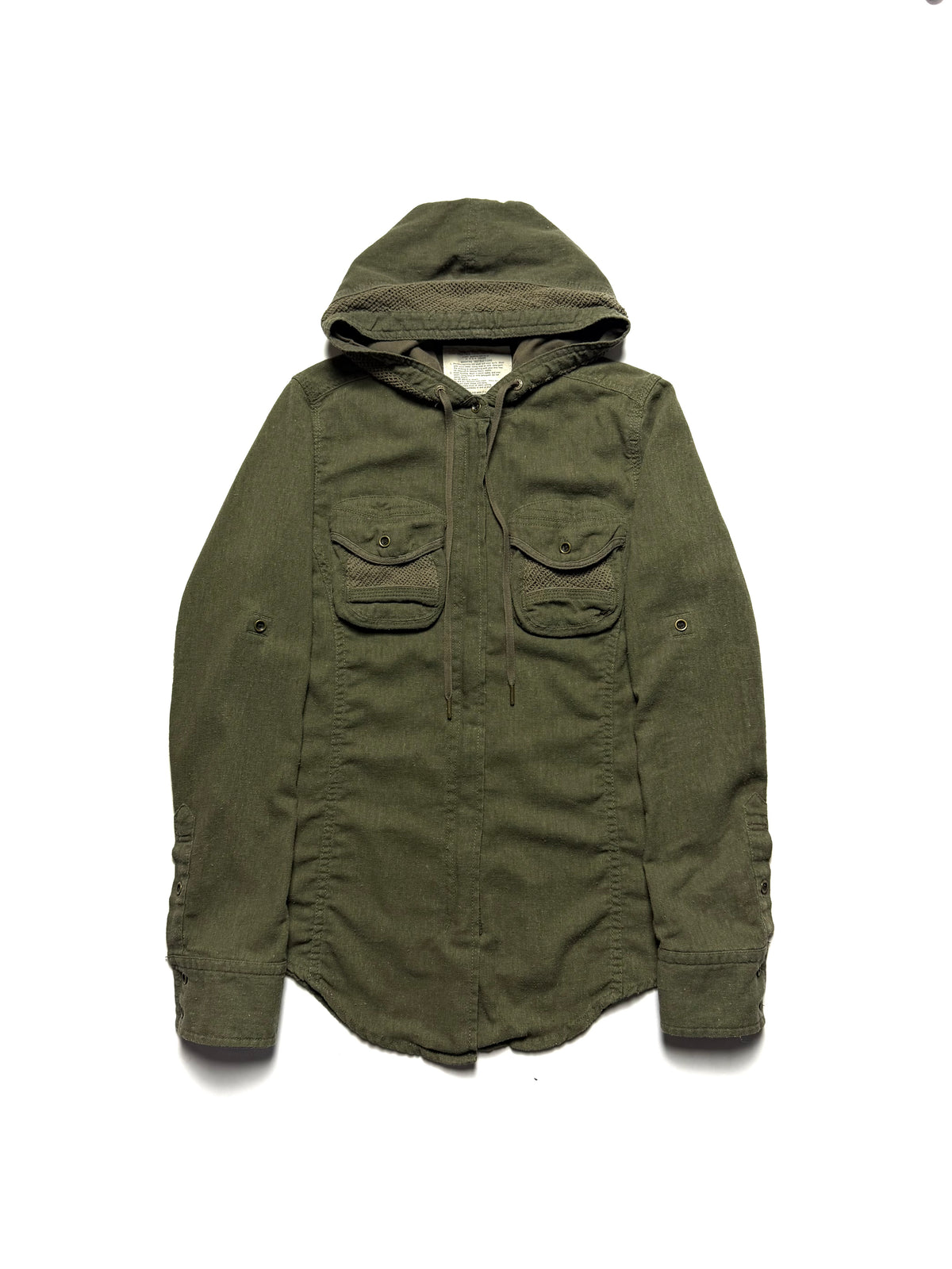 G.O.A Army Green Hood Zip Jacket 2000s