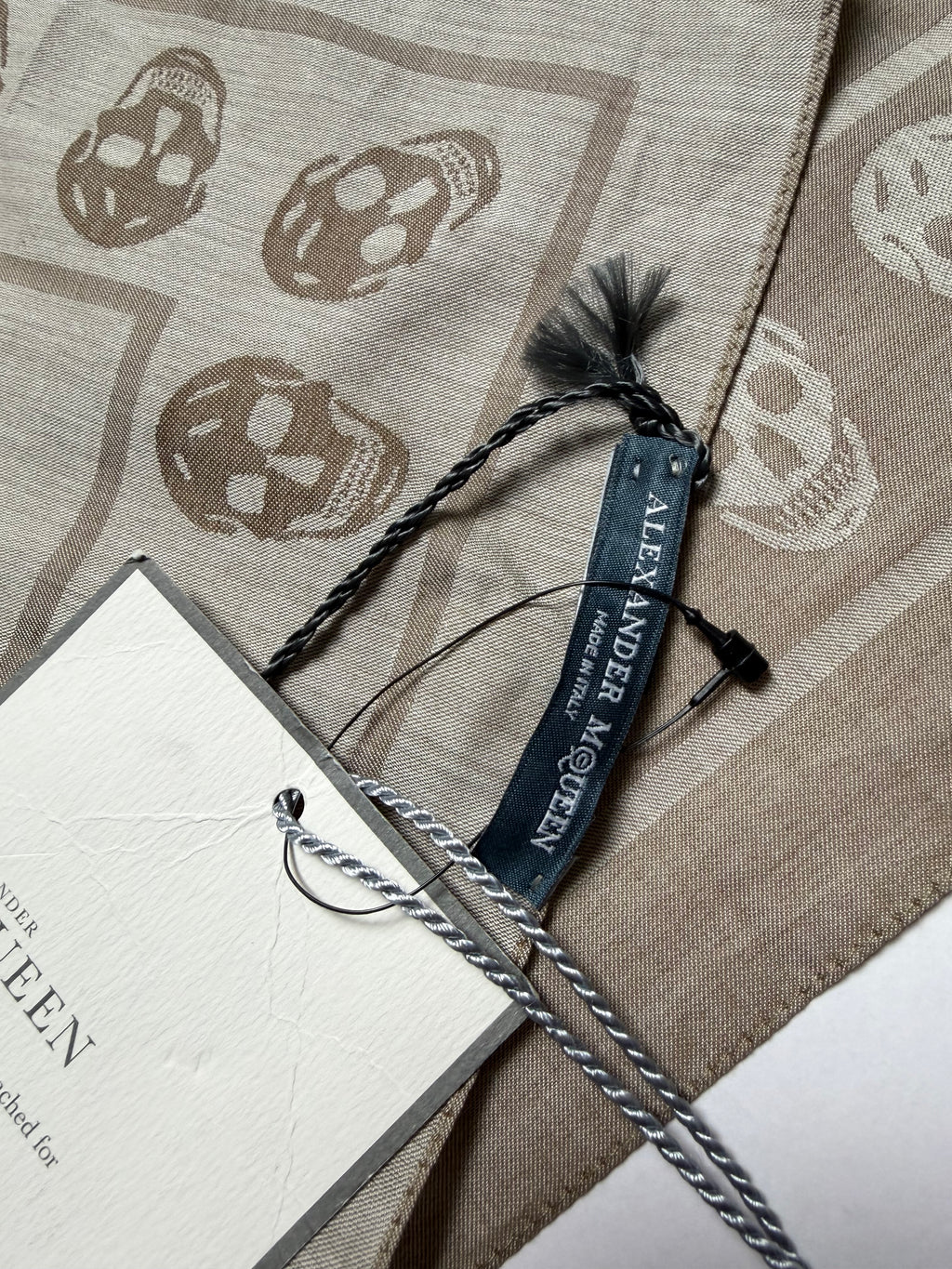 Alexander McQueen Beige Skull  Scarf