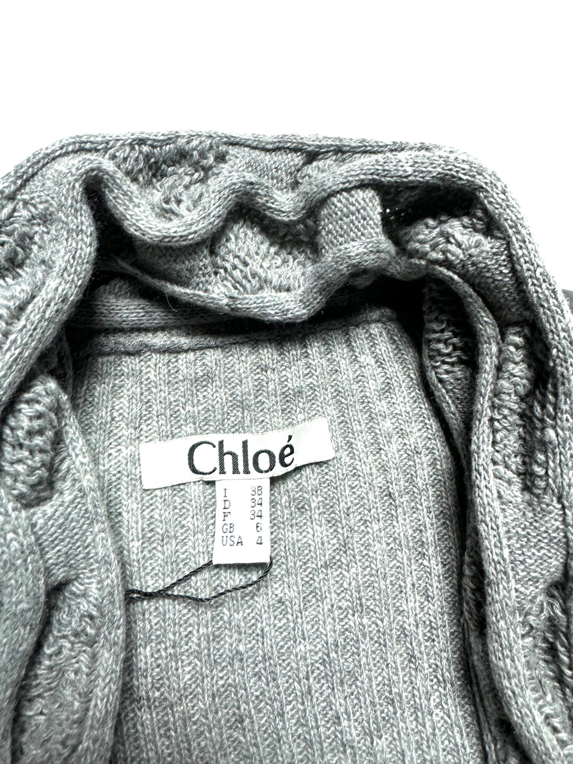 Cholé Double Layered Knit Leather Cardigan