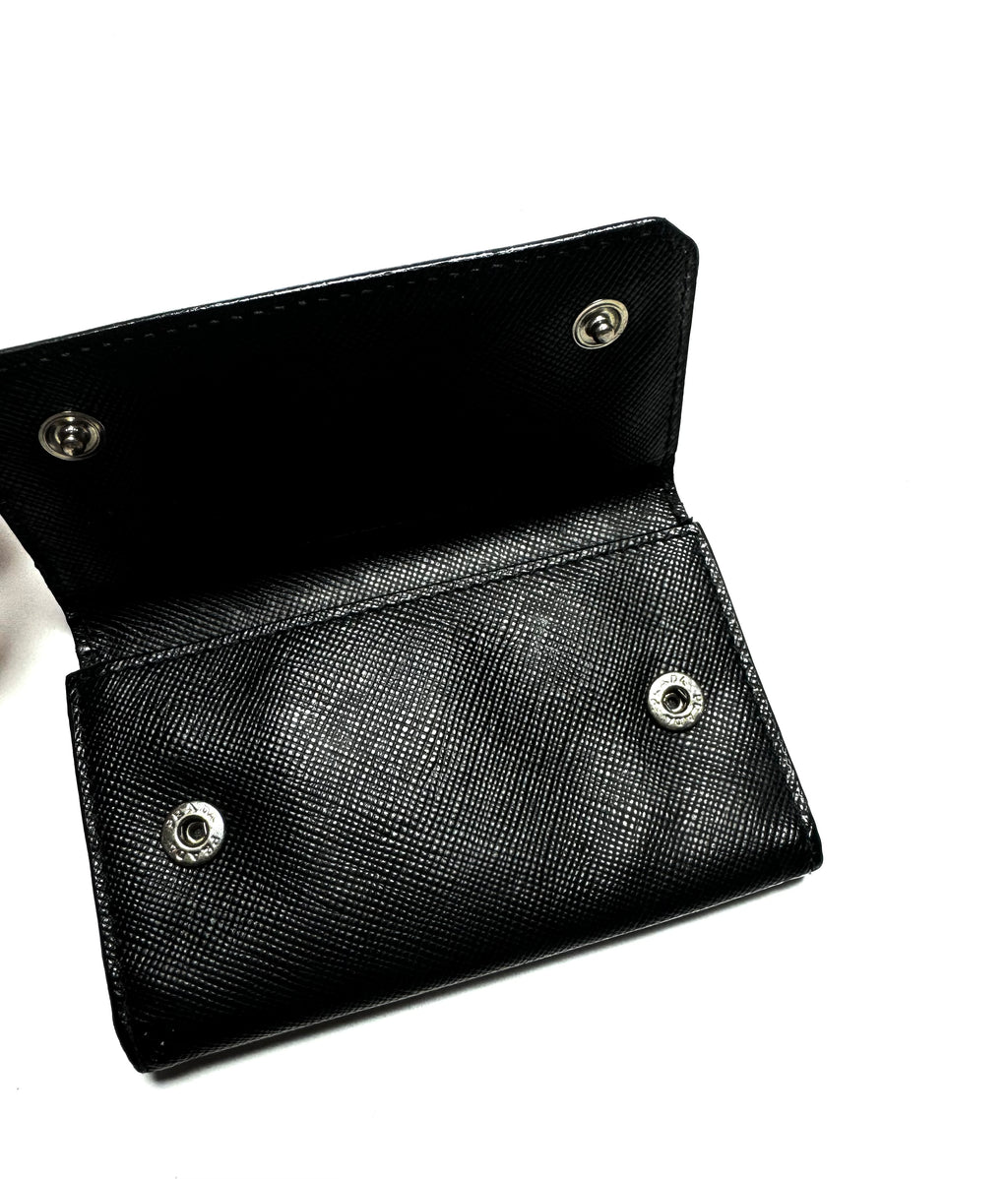 Prada Black Leather Key Purse