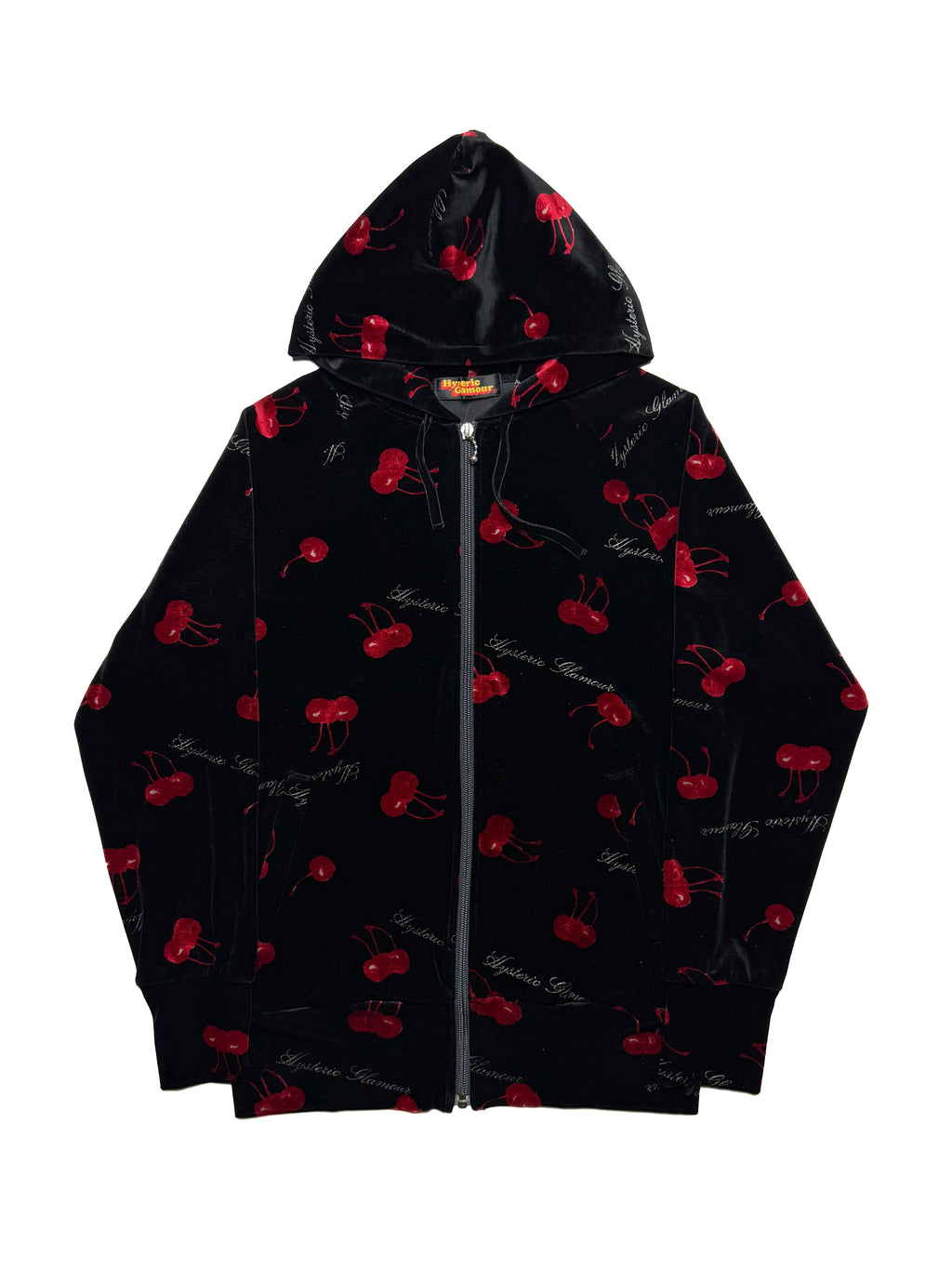 HYSTERIC GLAMOUR 90s Cherry Velvet Track Top