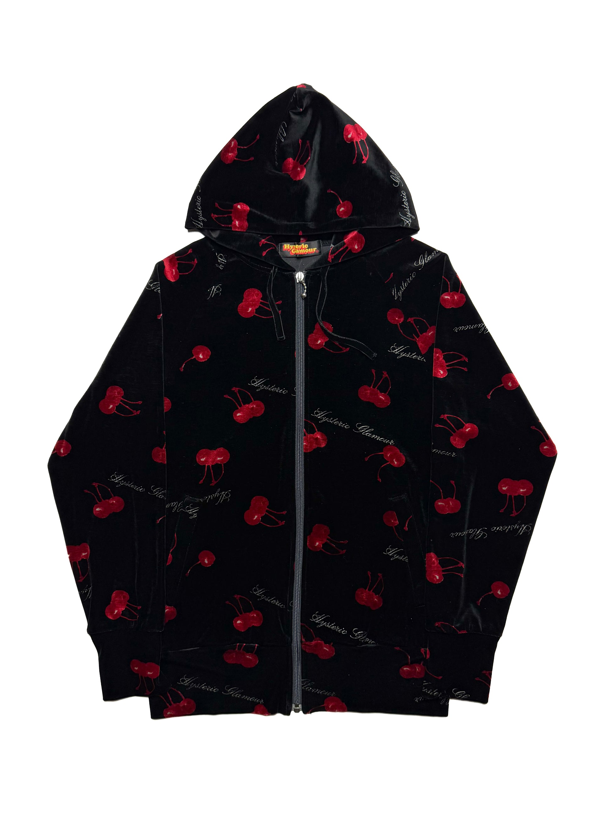 HYSTERIC GLAMOUR 90s Cherry Velvet Track Top