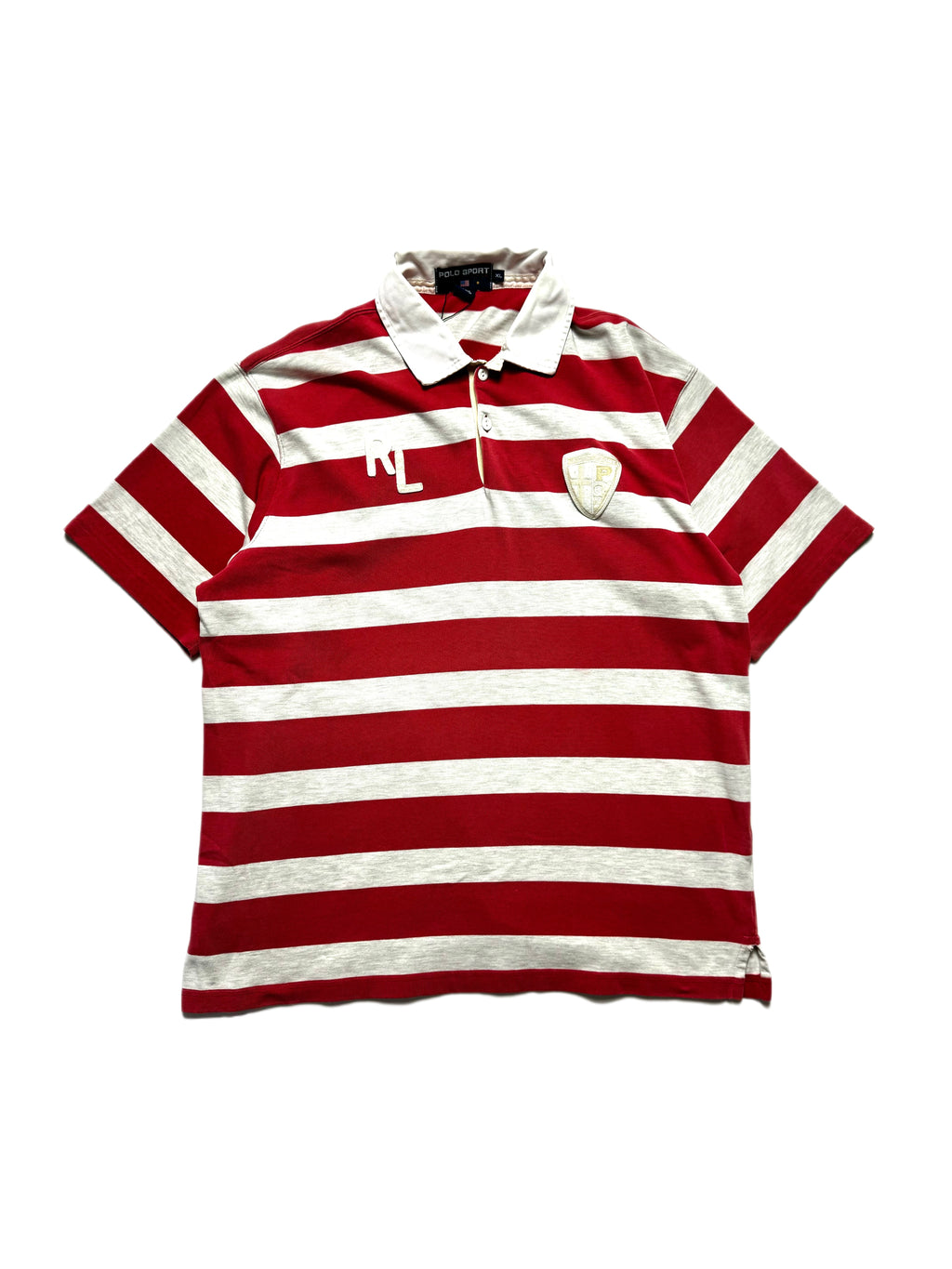 Polo Sport Pink Stripe Rugby Shirt 90s