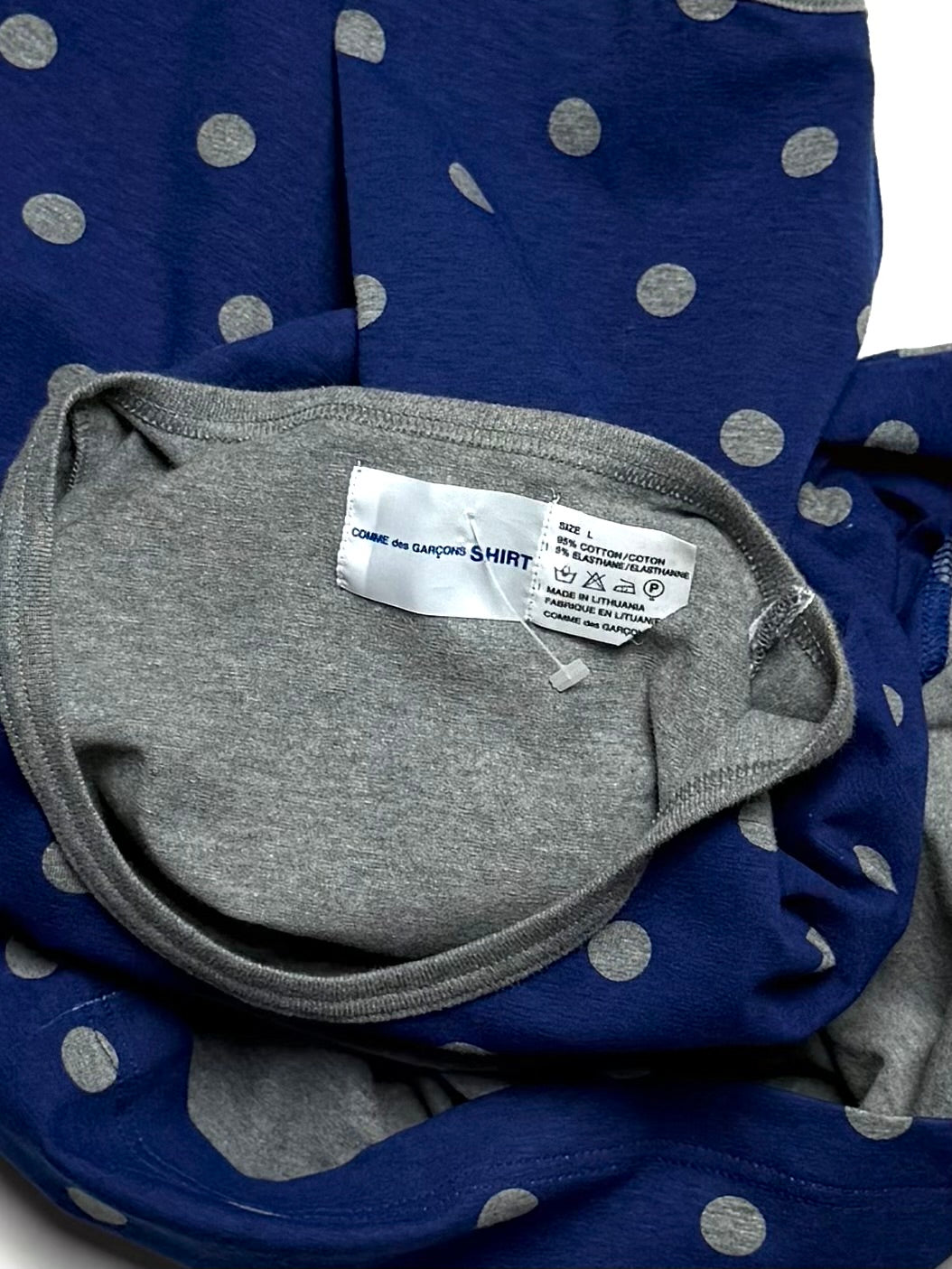 COMME DES GARCONS Shirt Polka Dot Navy Tee