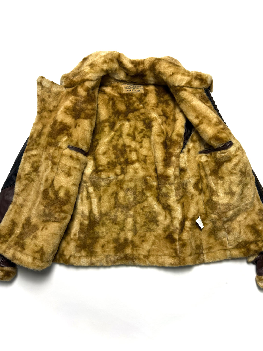 Avirex Type B-3 Shearling Leather Red Flight Jacket