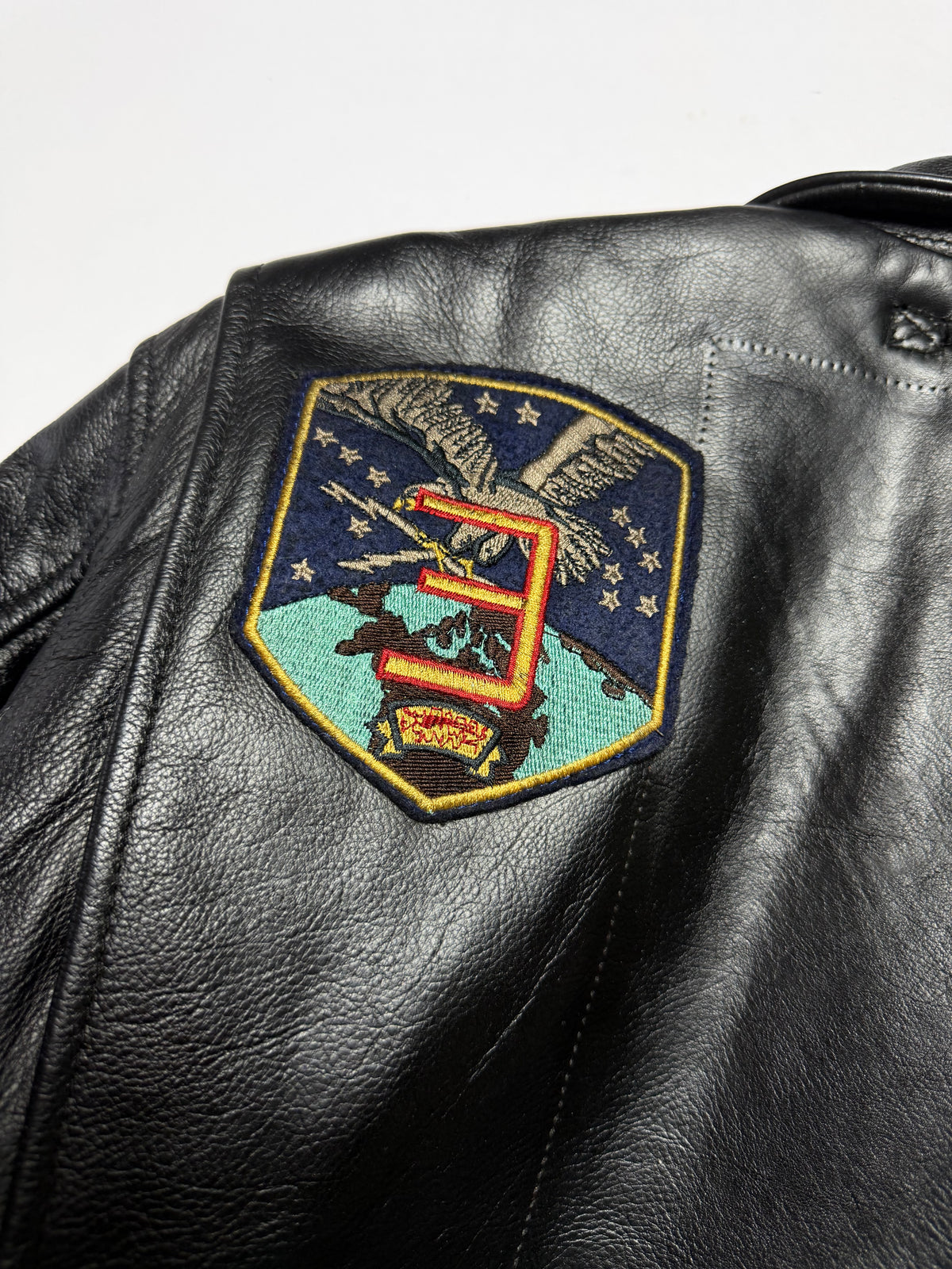 Avirex Leather Military G-1 Jacket  U.S.S. William M. Standley
