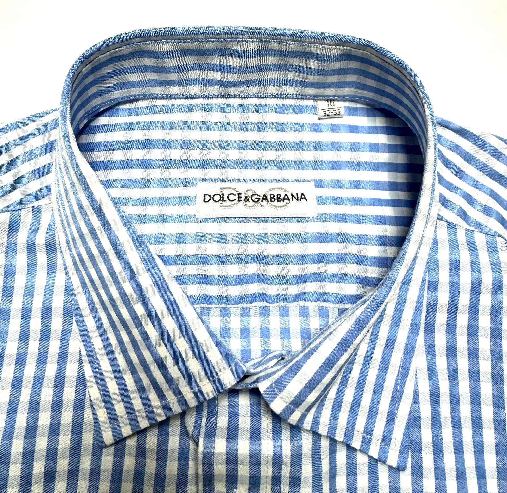 D&G Blue Check Short Sleeve Shirt