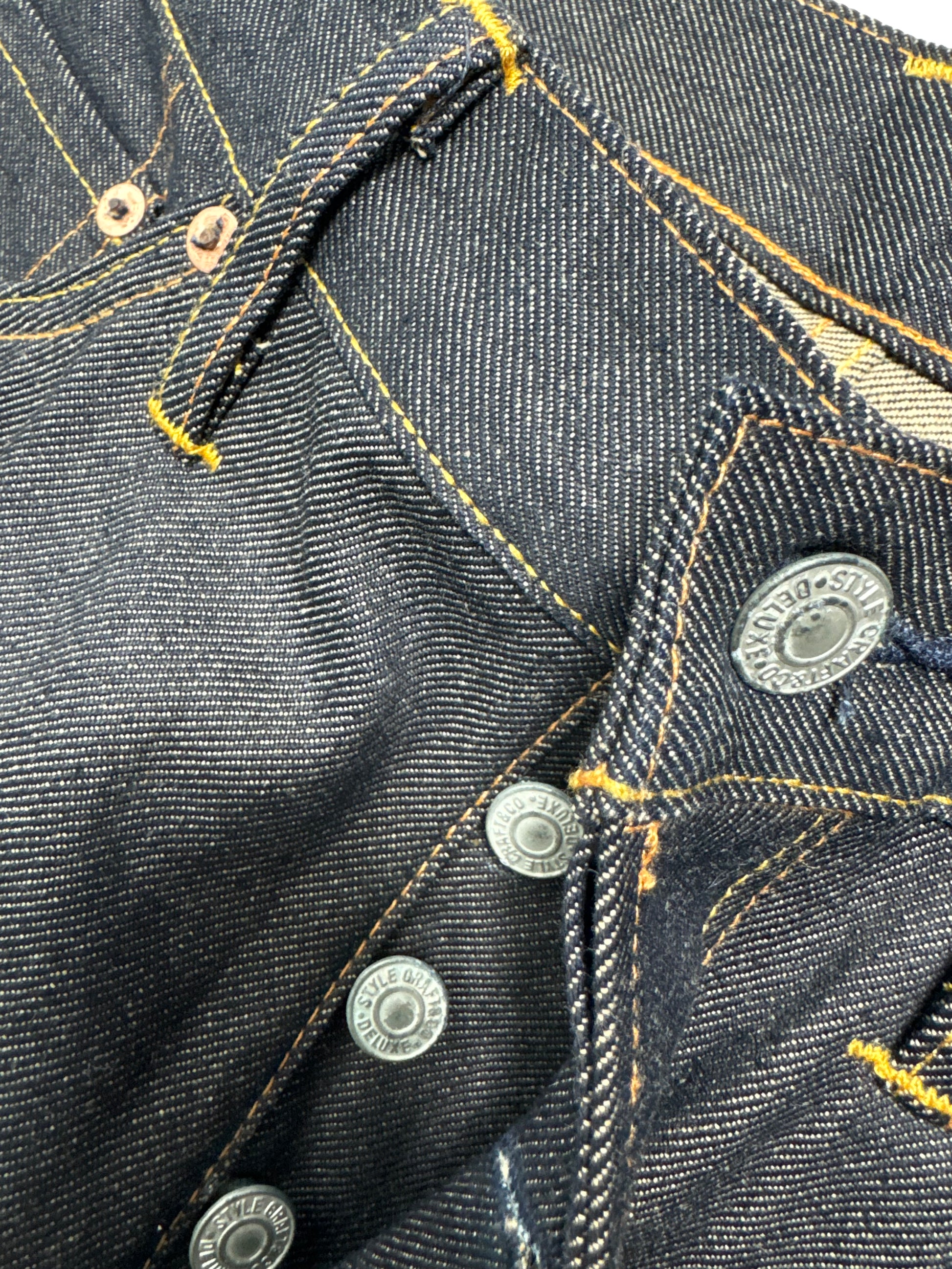 Evisu No.3 EYE Pocket Straight Raw Denim Jean
