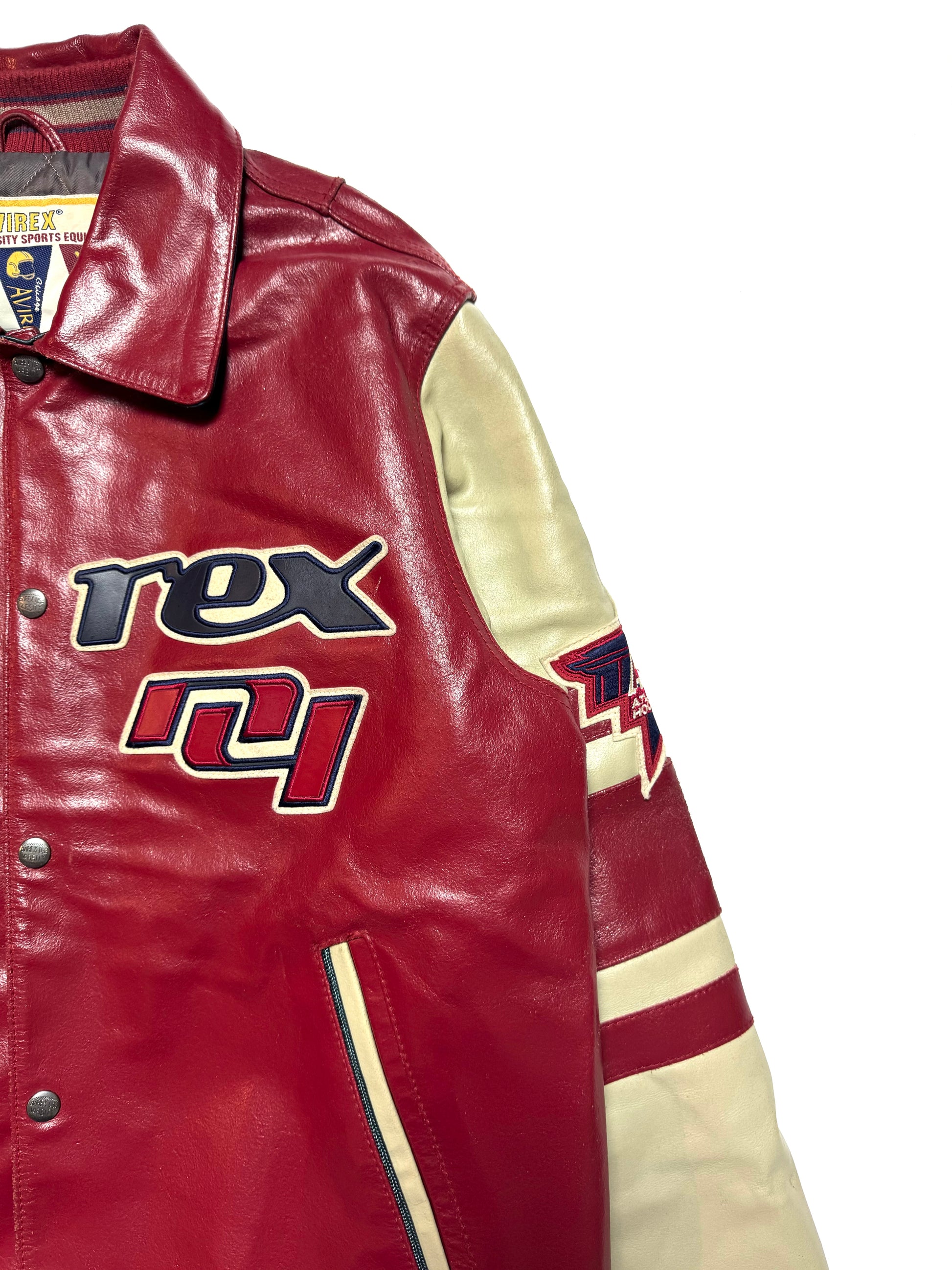 Avirex 90s Atanlantic Hockey League All Star Varisty Black Leather Jacket