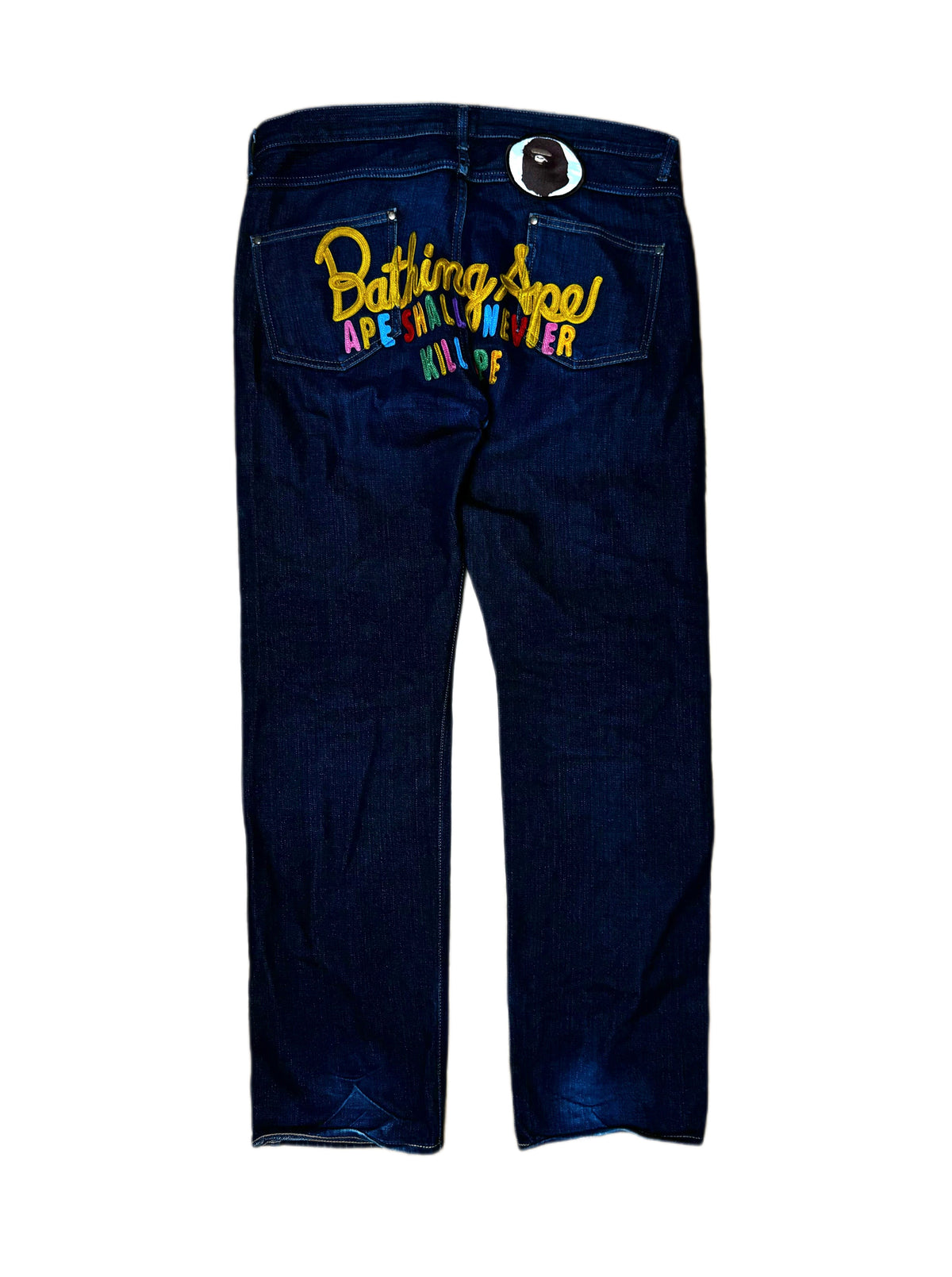 BAPE Rainbow Embroidery Dark Denim Jean