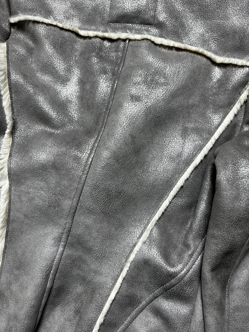 Guess Silver Fur Coat Jacket 90-00s