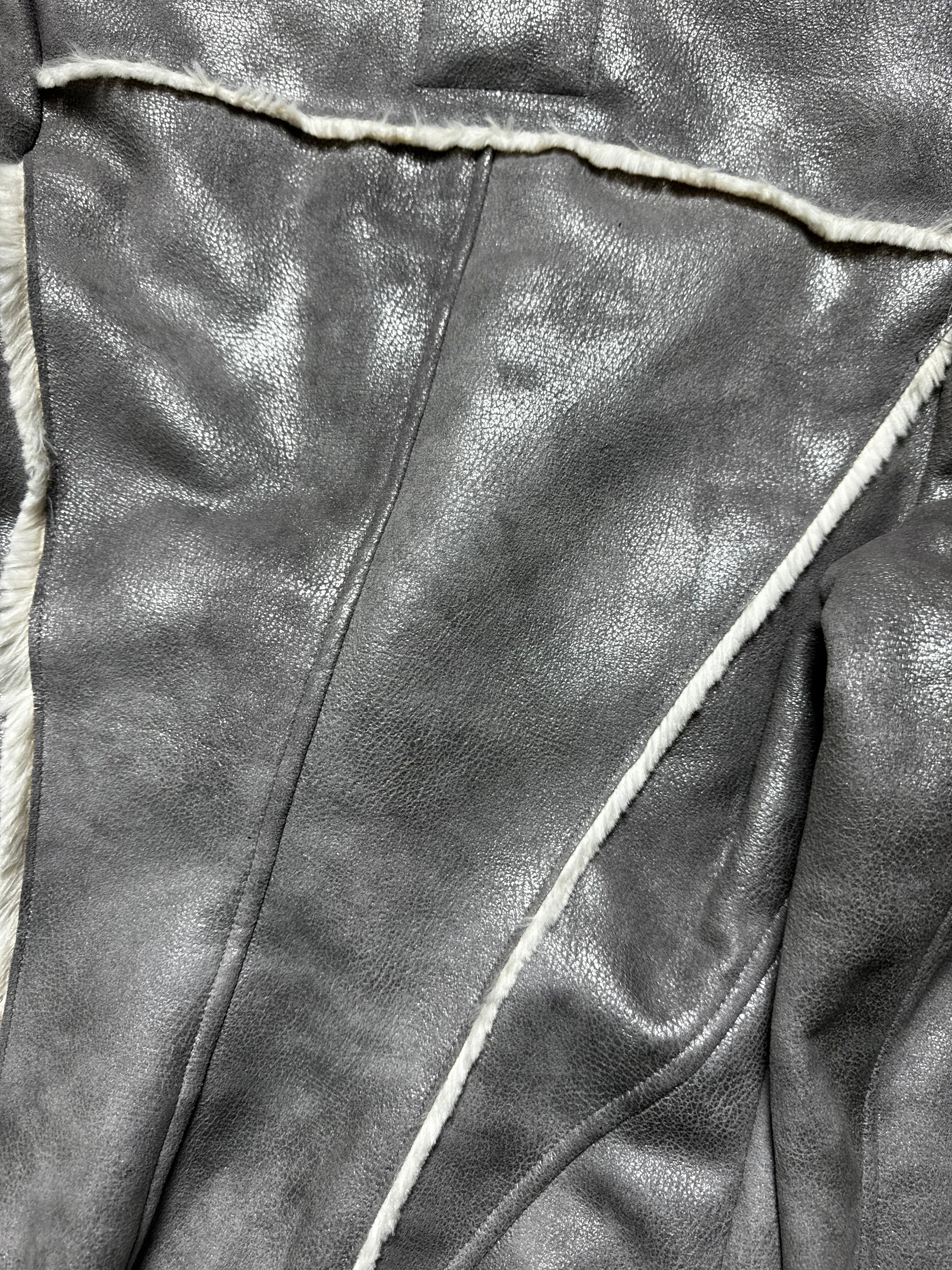 Guess Silver Fur Coat Jacket 90-00s