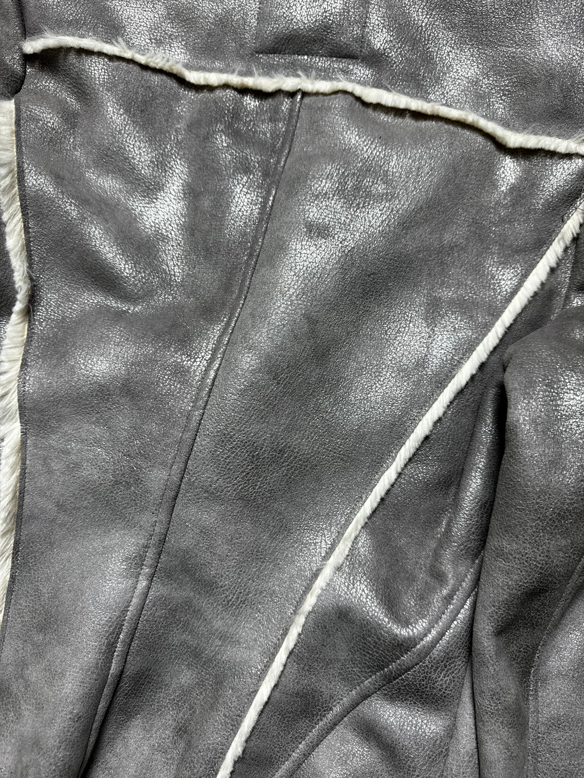 Guess Silver Fur Coat Jacket