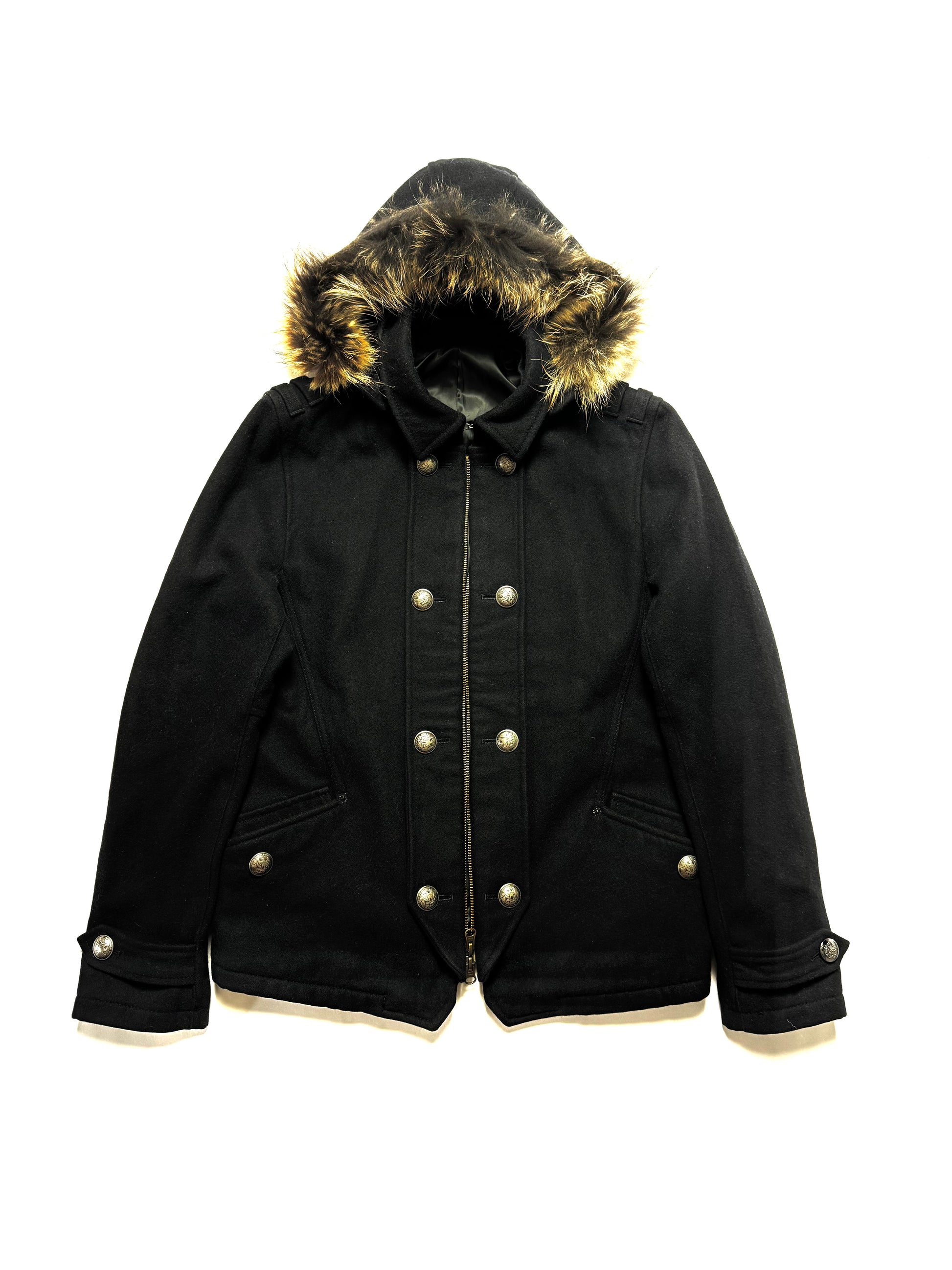PPFM Napoleon Wool Jacket Fur Hood