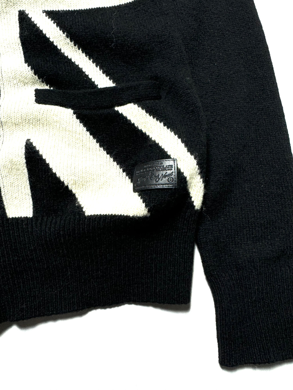 Black Chocolate Black Union Jack Wool Flag Cardigan