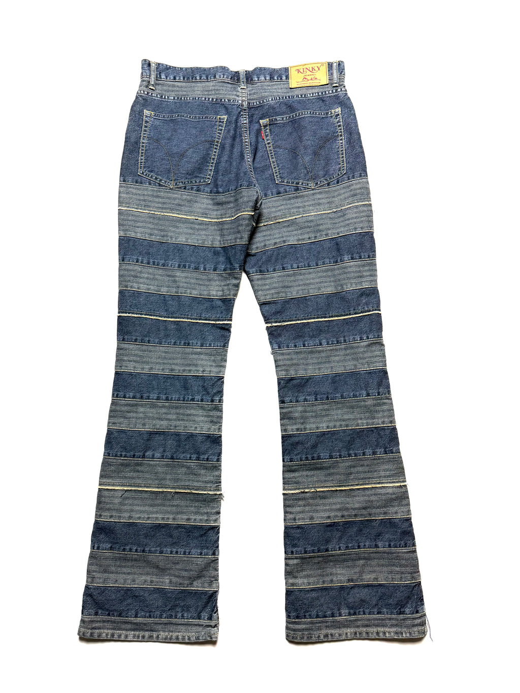 Hysteric Glamour Kinky Hagi Stripe Patch Denim Flared Jean 90s