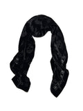 Alexander McQueen Black Velvet  Skull Scarf