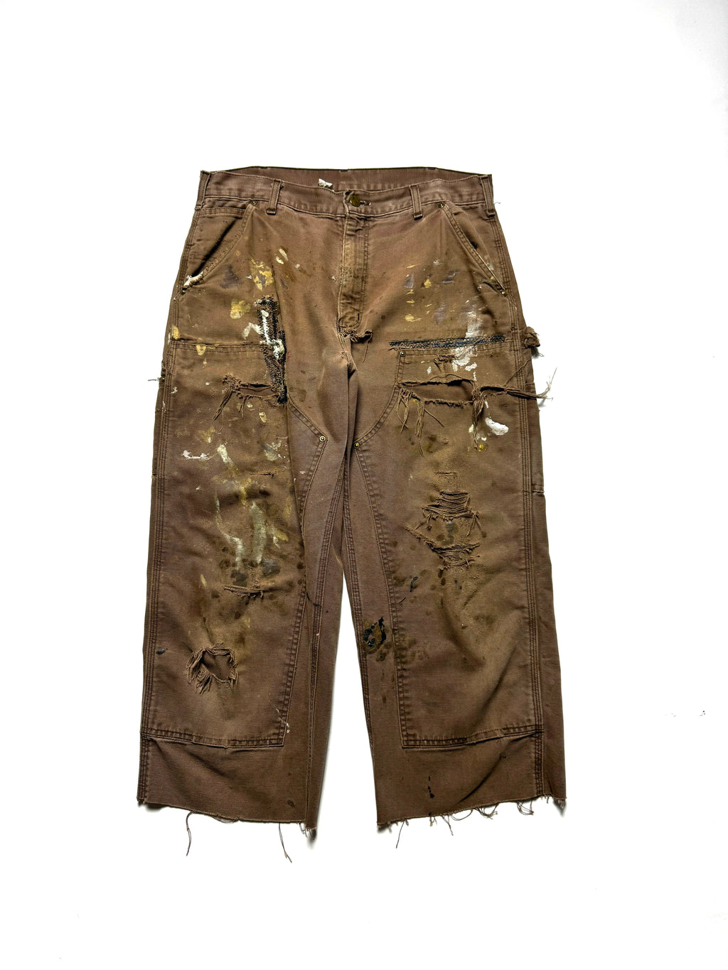 Carhartt Repaired Brown Painted Carpenter Pant
