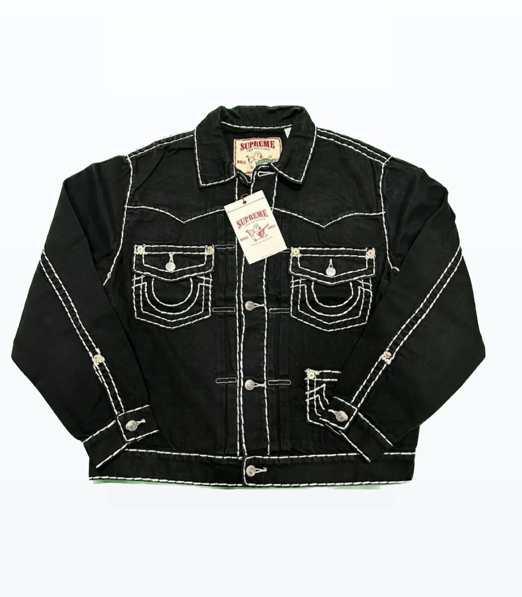 True Religion x Supreme Denim Black Jacket