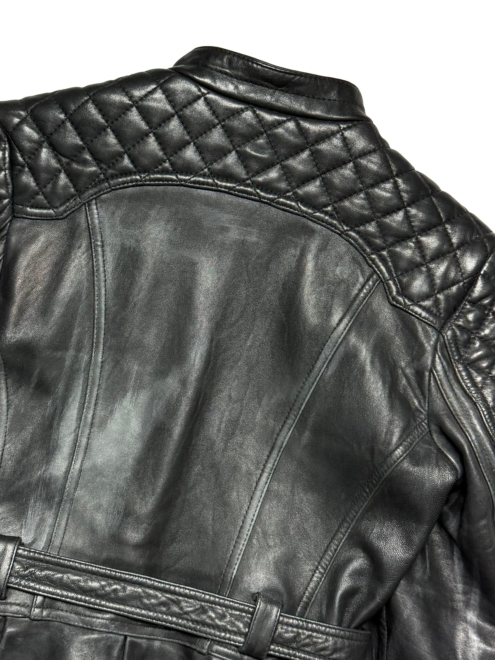 BALMAIN Leather Biker Coat