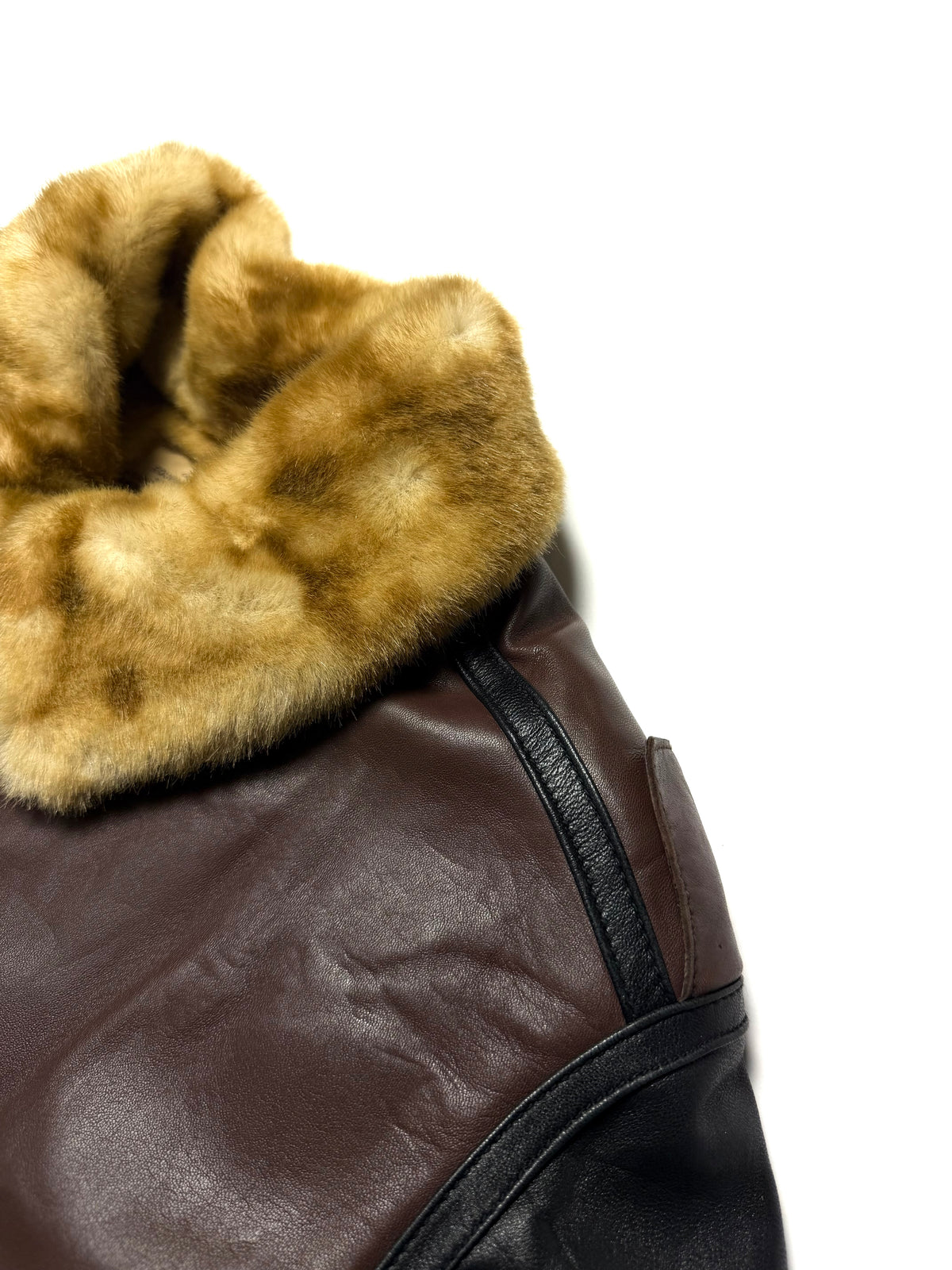 Avirex Type B-3 Shearling Leather Red Flight Jacket