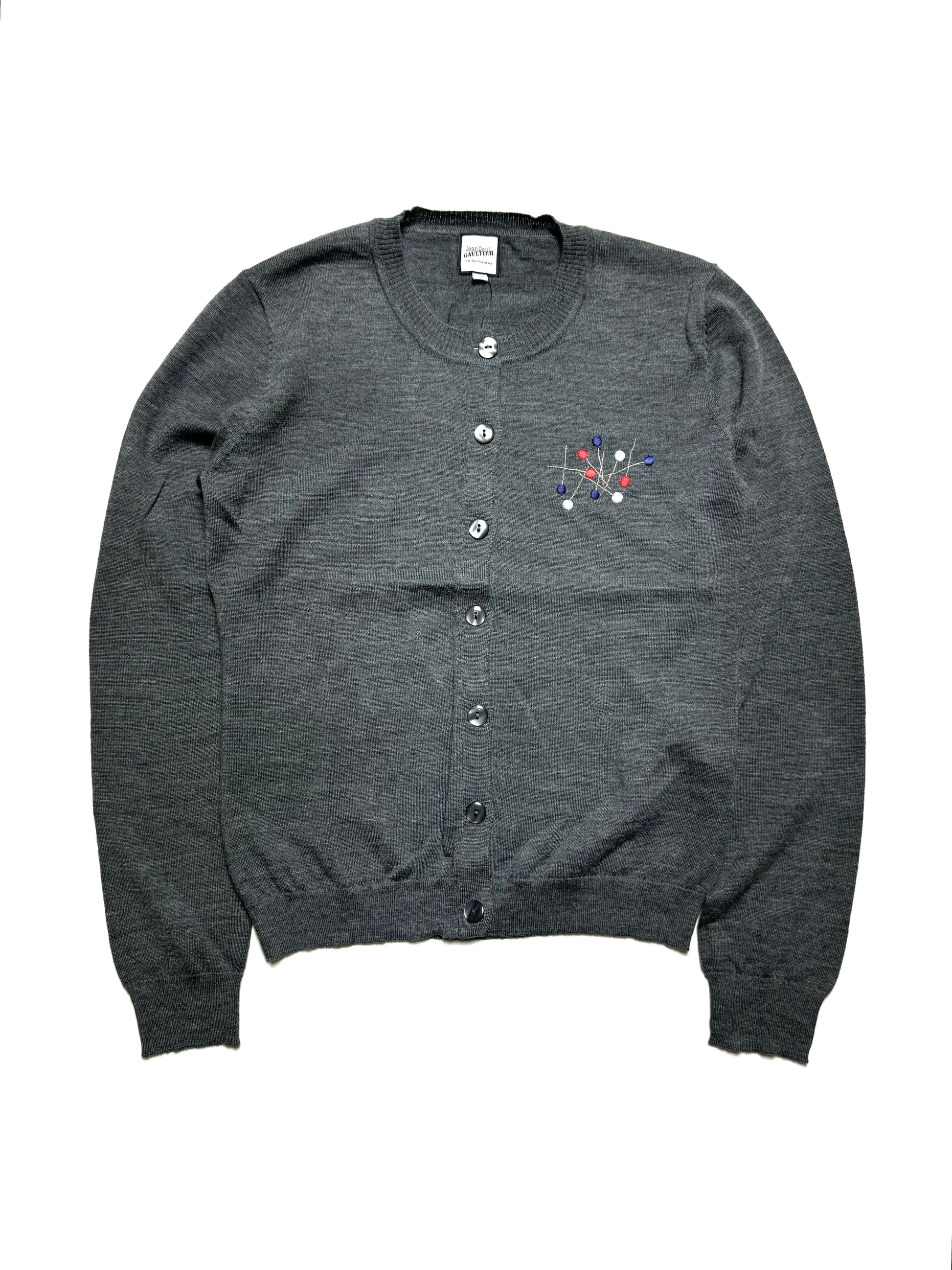 Jean Paul Gaultier Pins Grey Cardigan