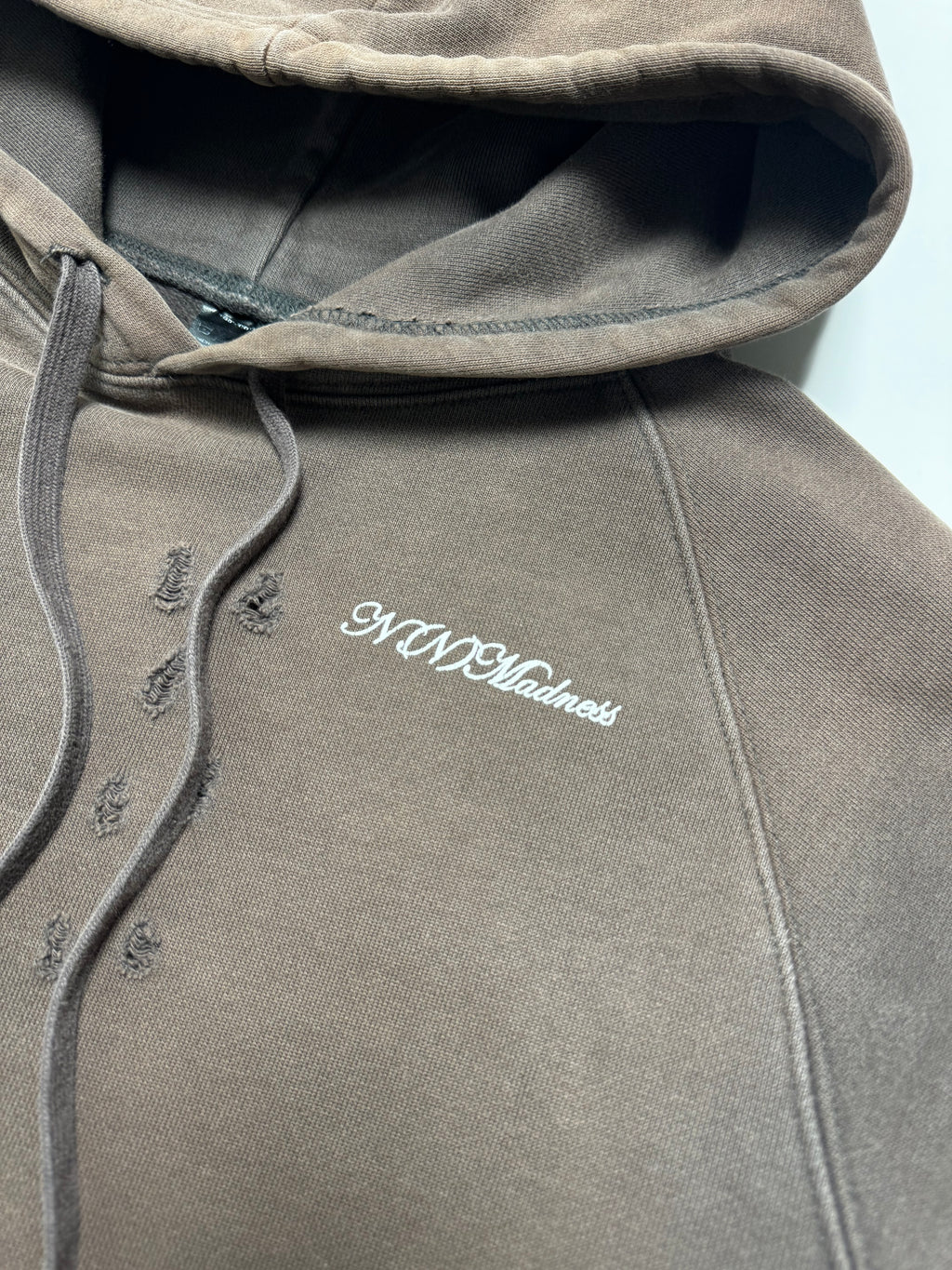 Number Nine x Madness Brown Distressed Time Migration Retro Hoodie