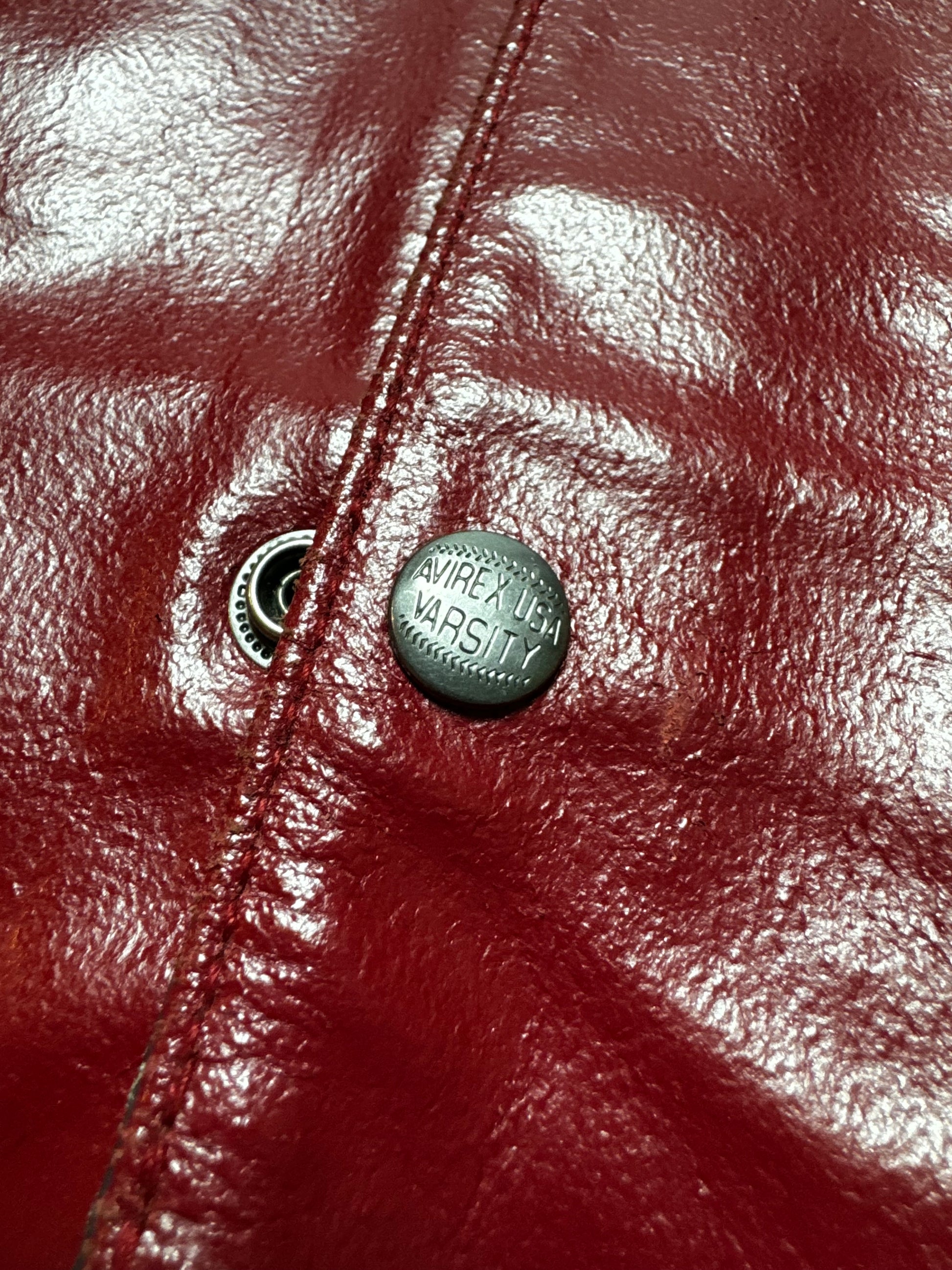 Avirex 90s Atanlantic Hockey League All Star Varisty Black Leather Jacket