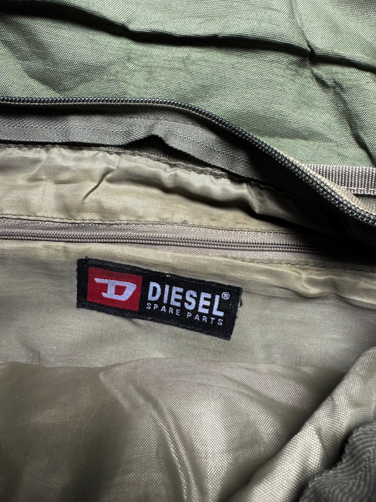 Diesel Spare Parts Line Olive Green Cross Messenger Bag 90s