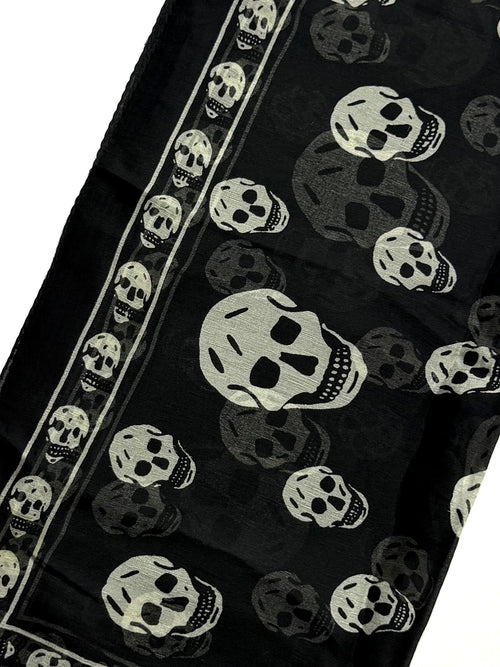 ALEXANDER MCQUEEN Skull Scarf Black