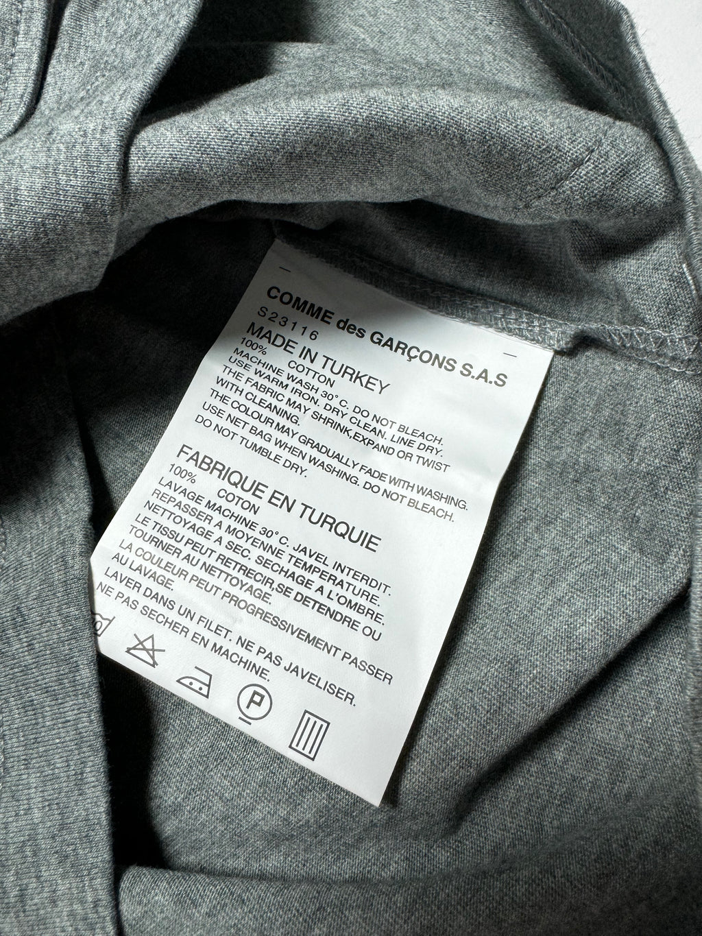 Comme des Garçons Shirt Dual Pocket Grey Tee
