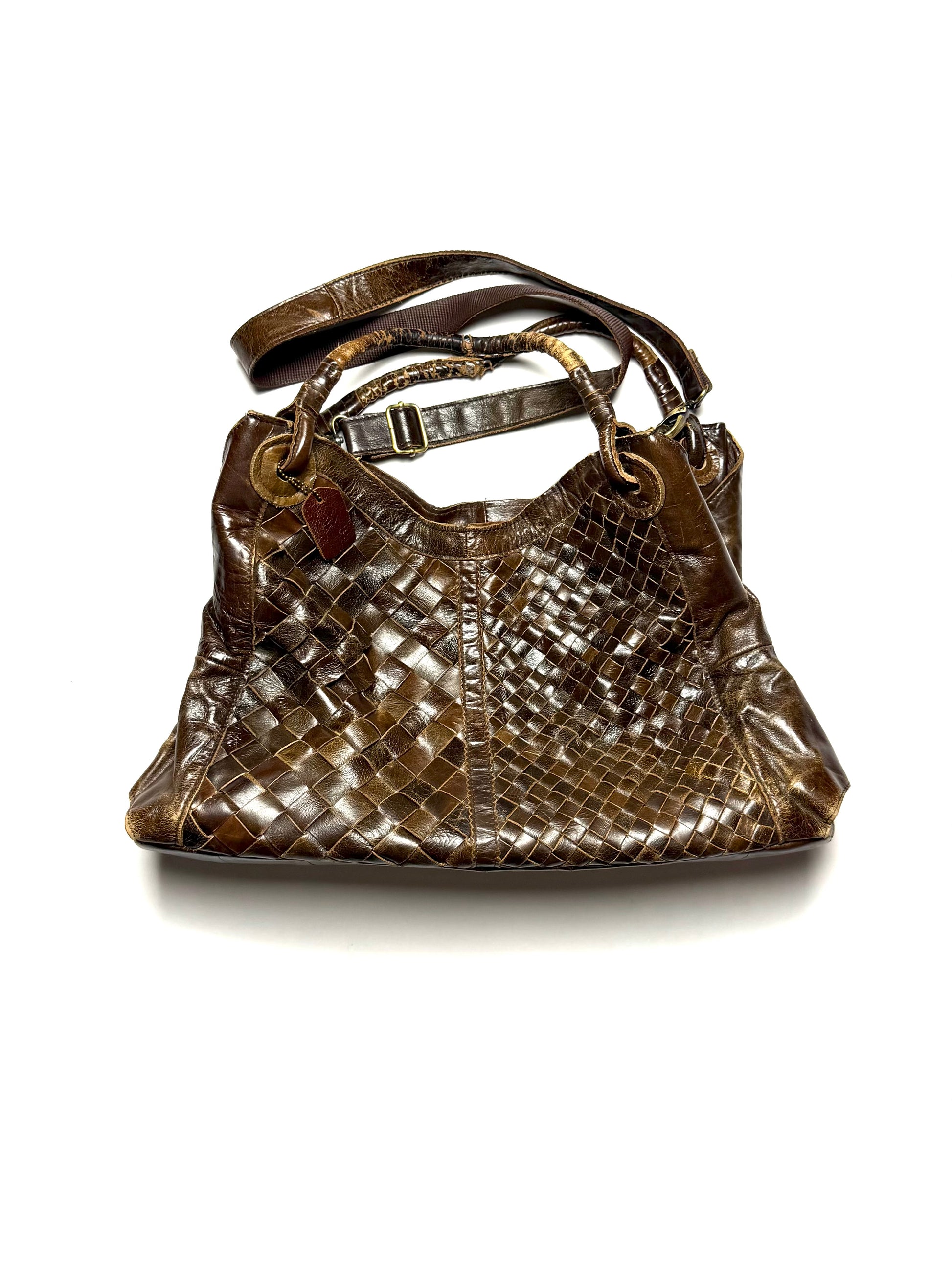 GOA Vintage Weaved Leather Cross Bag