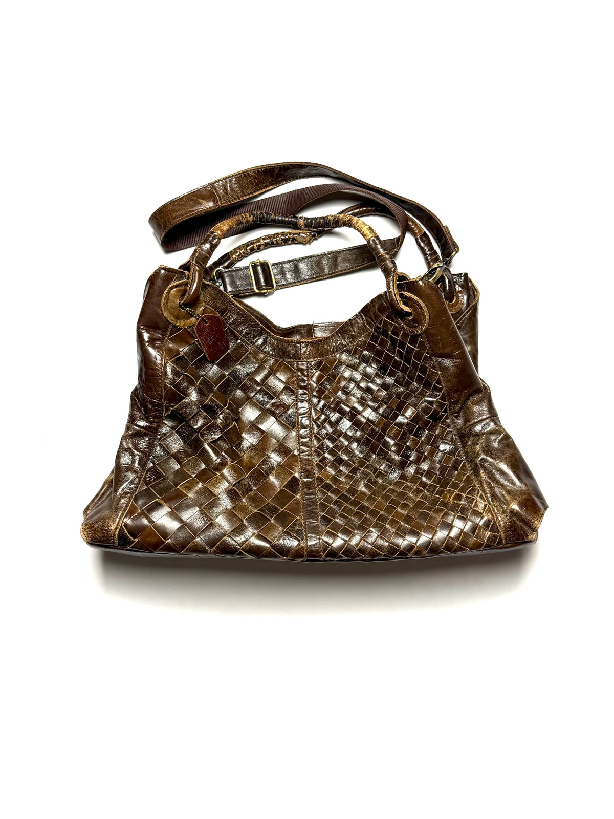 GOA Vintage Weaved Leather Cross Bag
