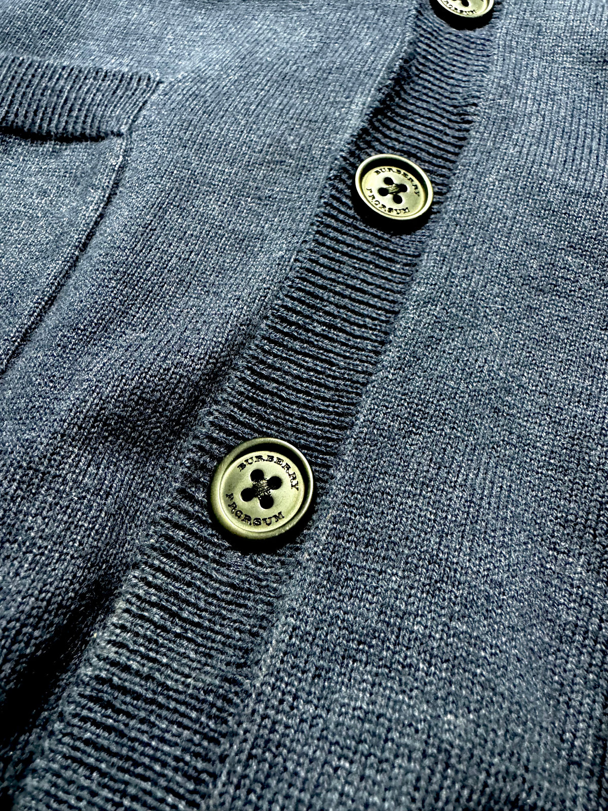 Burberry Navy Wool Cardigan