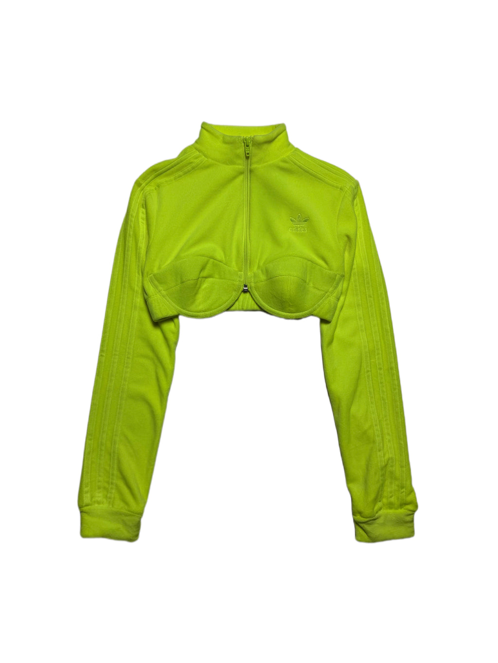 Adidas X Jeremy Scott Velour Cropped Zip Track Top Yellow