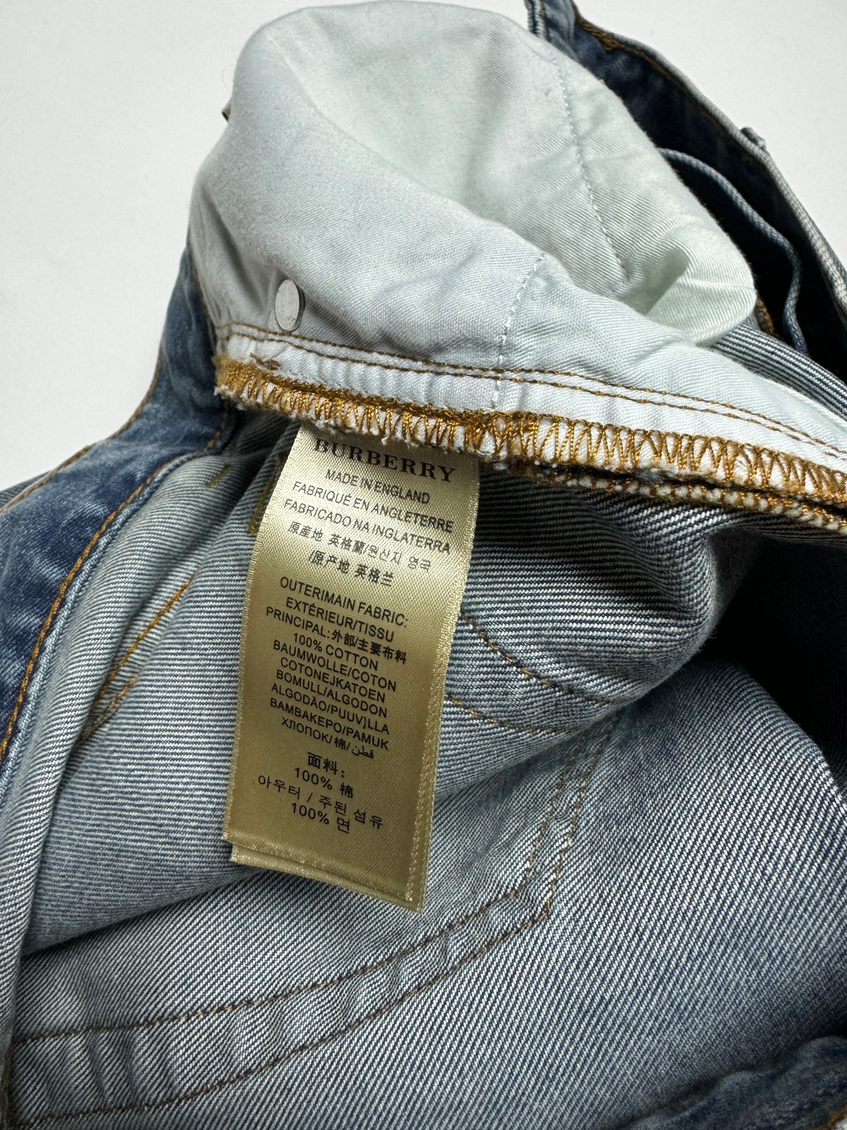 Burberry Knight Logo Washed Denim Jean