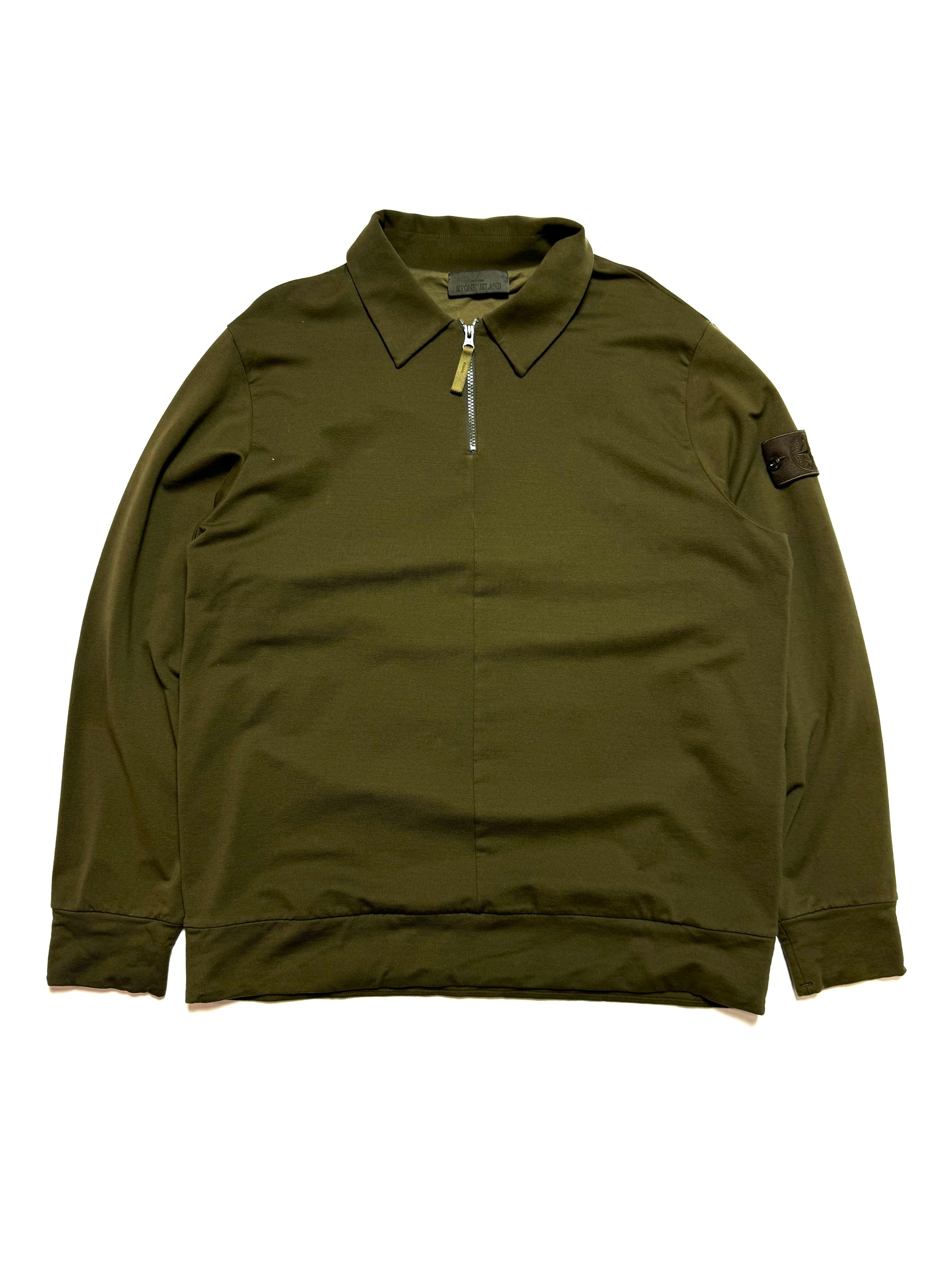 Stone Island Ghost Green Quater-zip Shirt