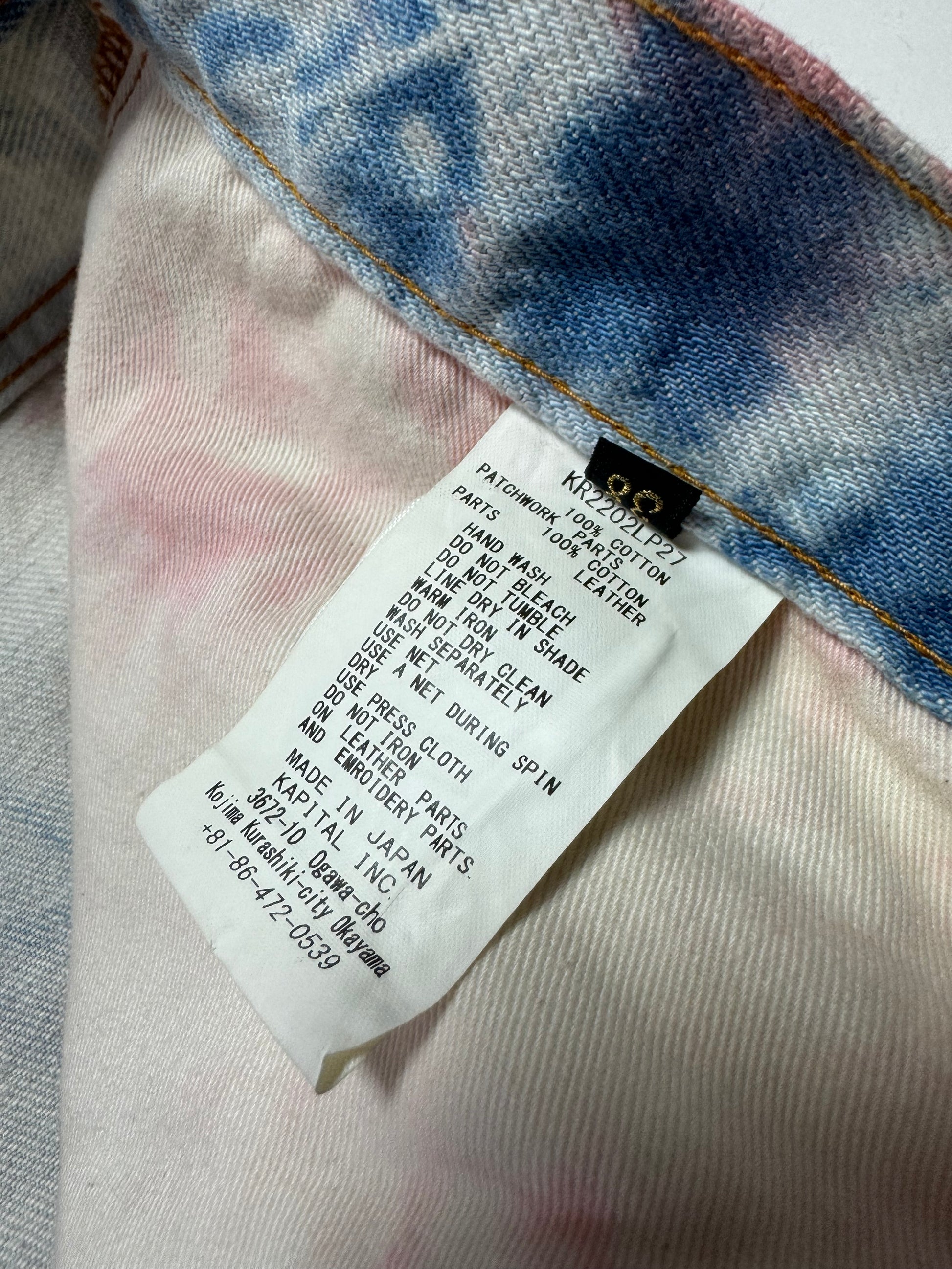 Kapital Papillon Dyed Patched Flared Jean