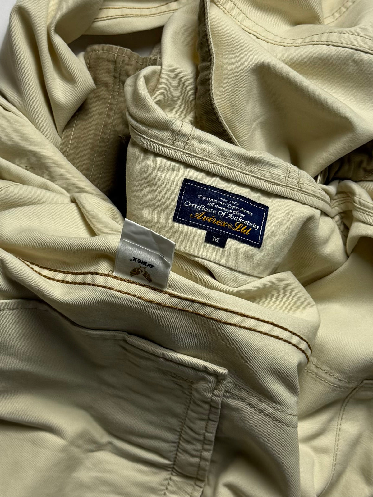 AVIREX Cream Hooded Jacket