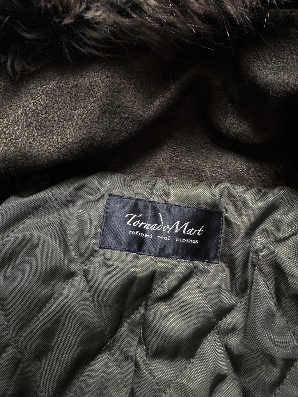 Tornado Mart Dark Green Suede Fur Coat